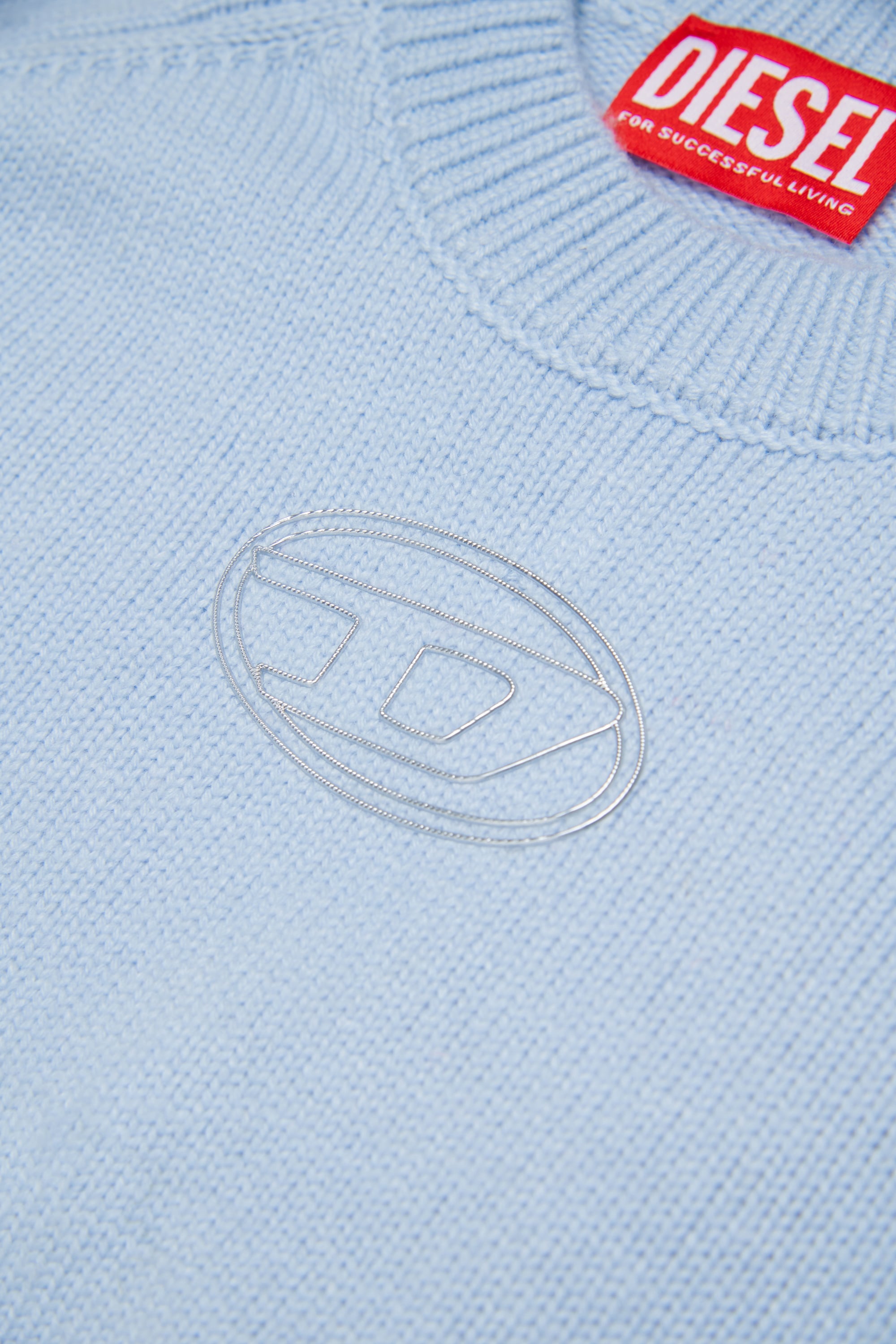 Diesel - KIMLIN, Damen Pullover mit Kaschmiranteil und Oval D Logo in Hellblau - 4
