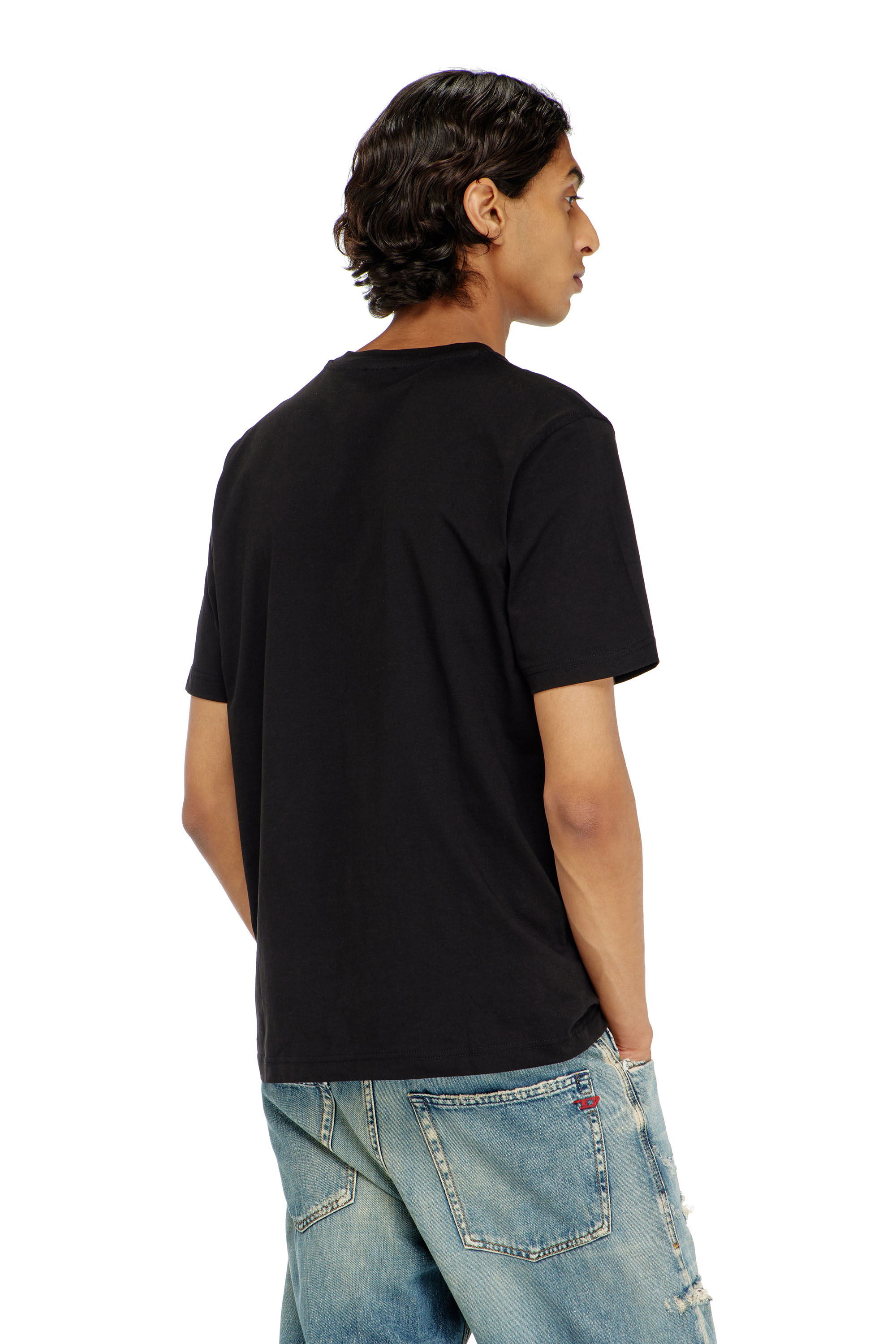 Diesel - T-ADJUST-AA8, Herren Baumwoll-T-Shirt mit Logo-Motiv auf der Brust in Schwarz - 4