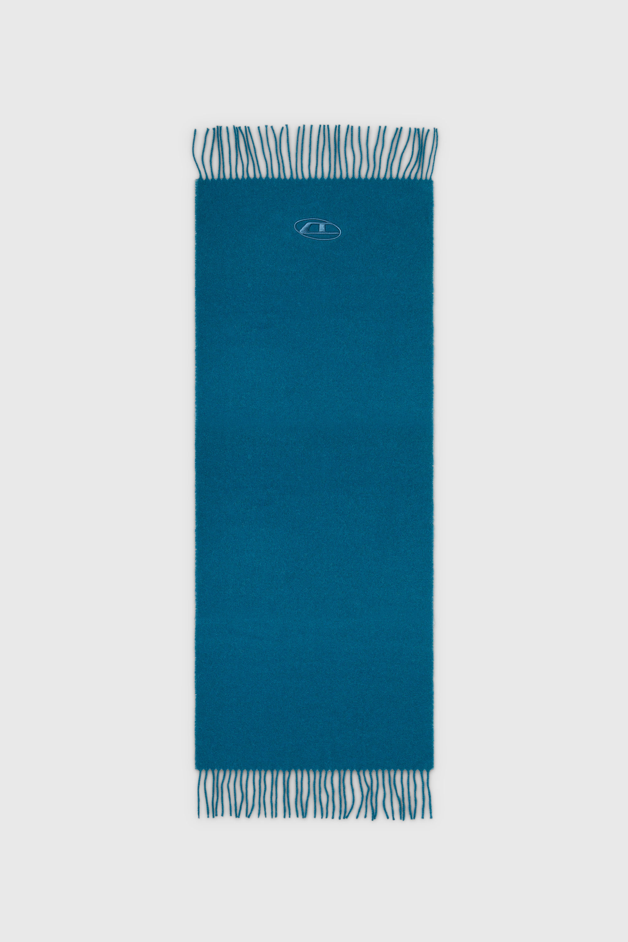 Diesel - S-IMON-D-LONG, Unisex Schal aus Wollmischung mit Fransenabschl&uuml;ssen in Blau - 2