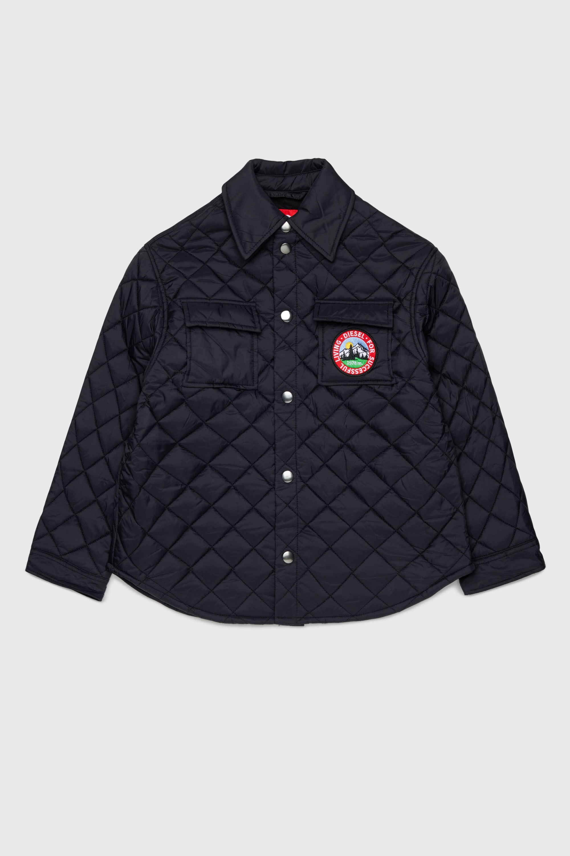 Diesel - JMONTY, Unisex's Shirt jacket in quilted nylon in Black - 1
