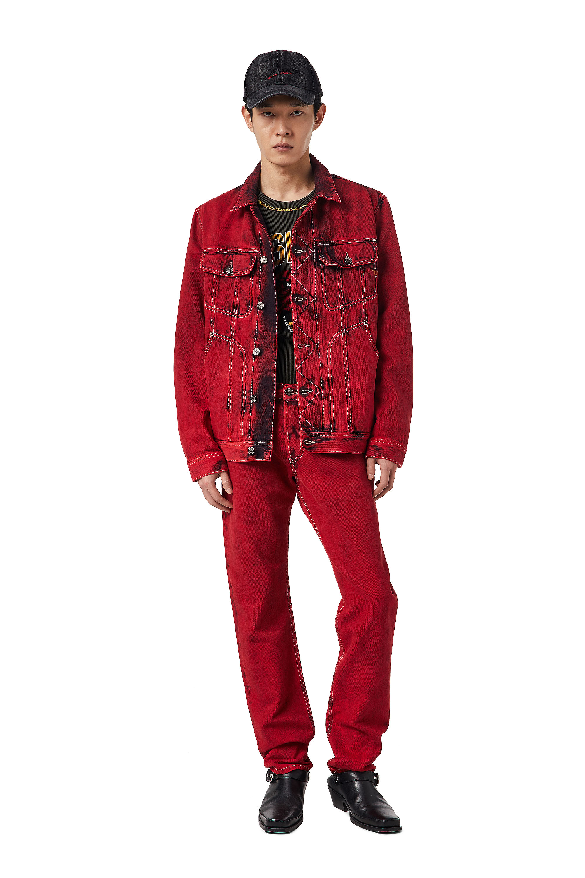 Diesel - 1995 09D35 Straight Jeans, Rot - Image 5