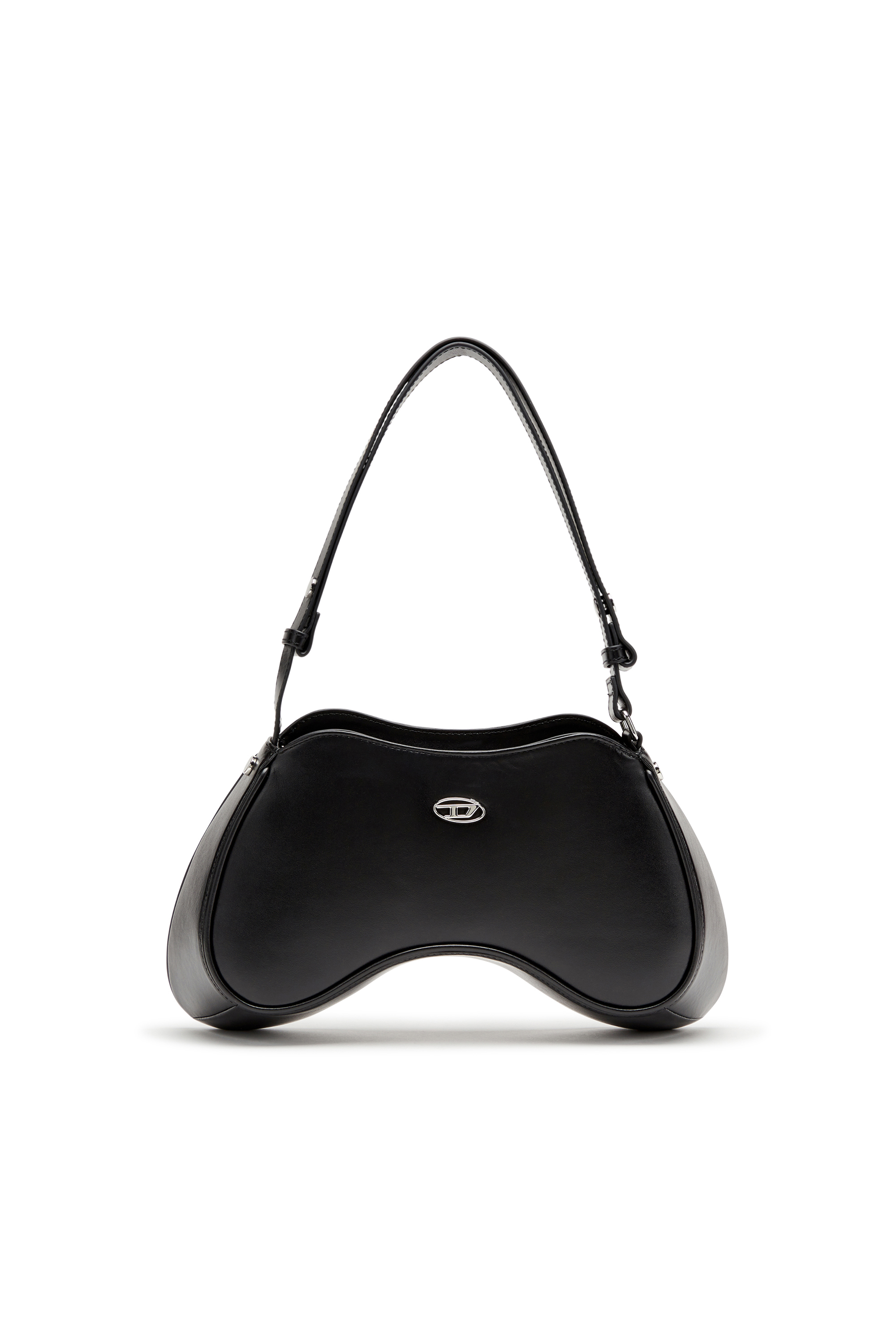 Diesel - PLAY SHOULDER, Damen Play-Schultertasche aus semiglänzendem Leder in Schwarz - 1