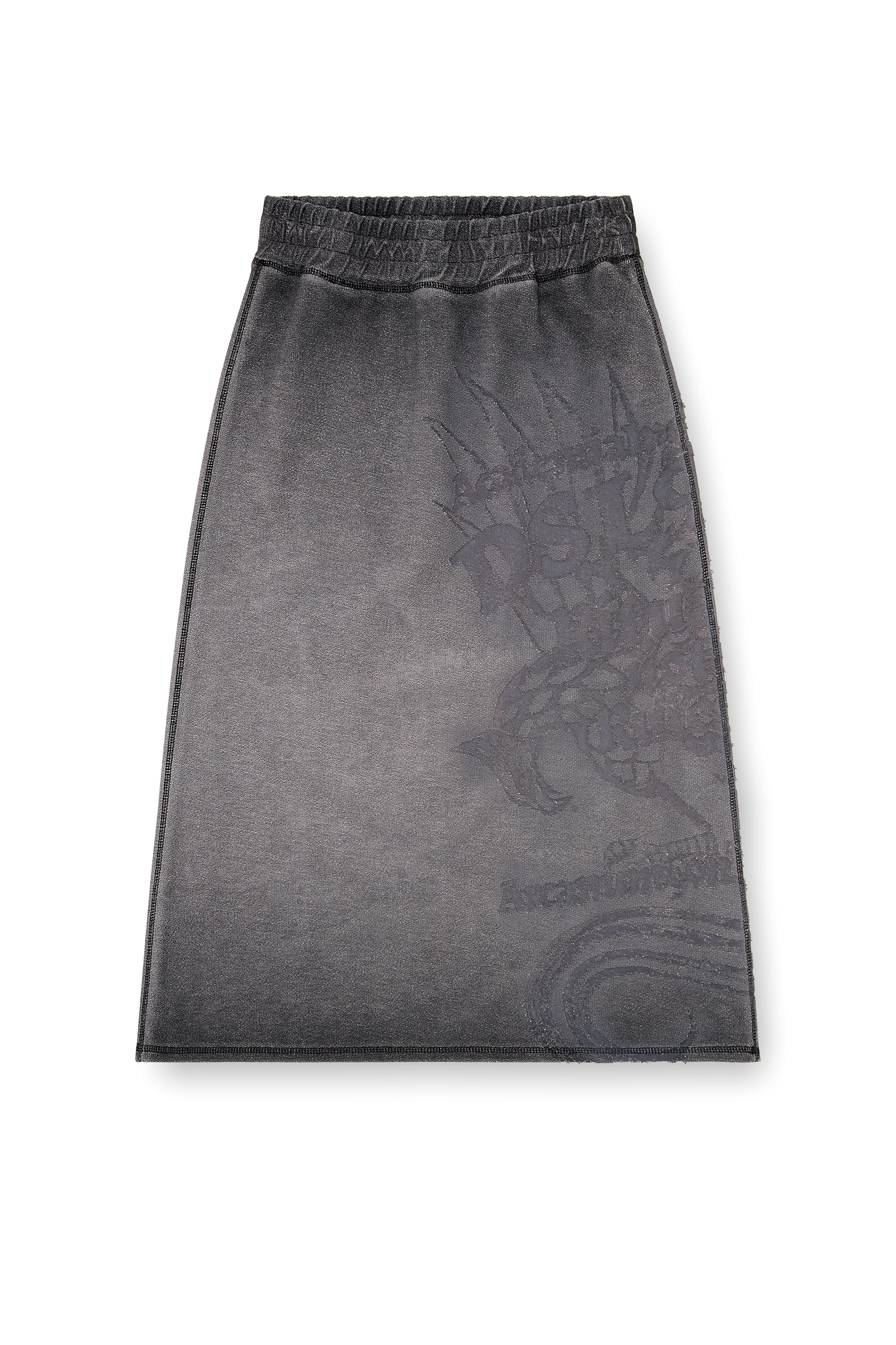 Diesel - O-BEAUTY, Damen Fleece-Midirock mit D&eacute;vor&eacute;-Print in null - 4