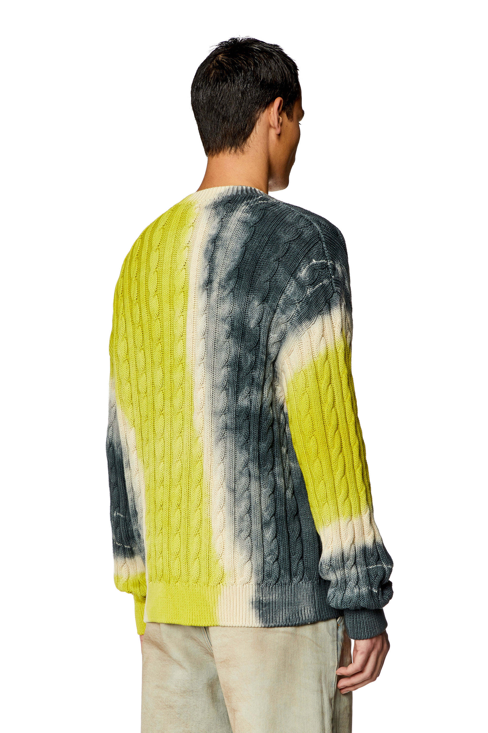 Diesel - K-JONNY, Man Tie-dye cardigan in cable-knit cotton in Multicolor - Image 4