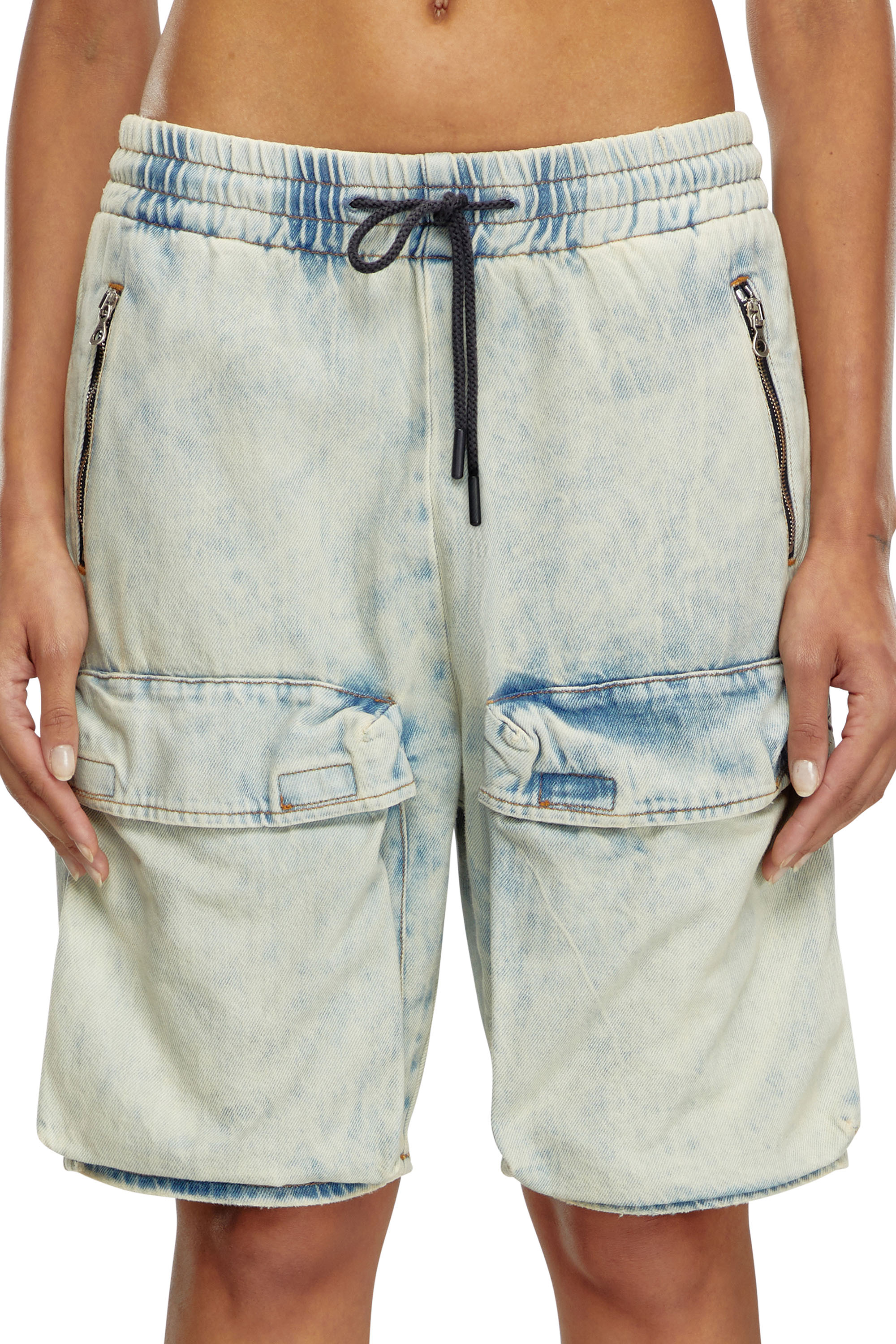 Diesel - D-RIDE-S, Damen Cargoshorts aus Denim in Hellblau - 5