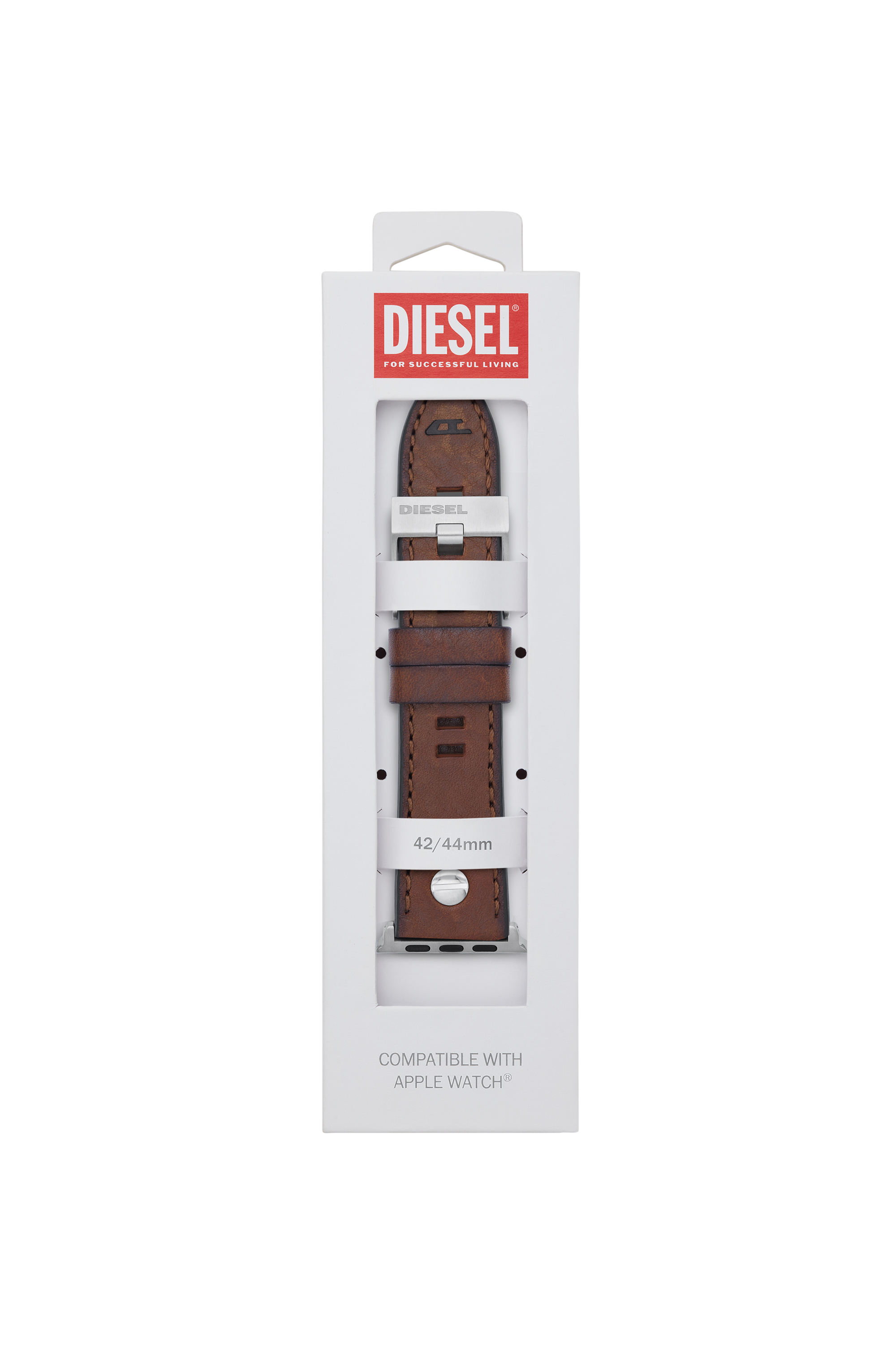 Diesel - DSS002, Unisex Leder Armband für Apple Watch®, 42mm, 44mm, 45mm in Braun - 2