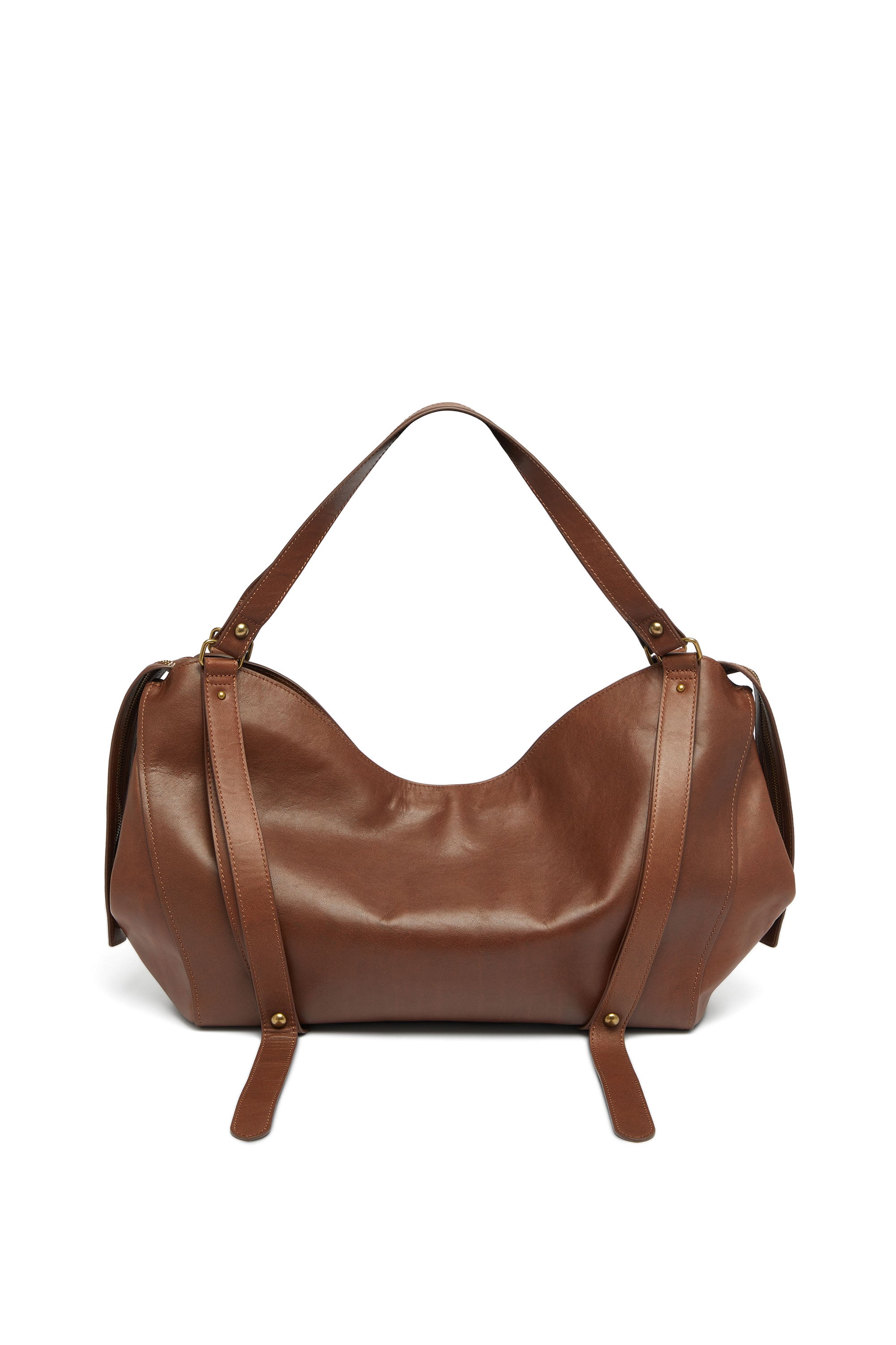 Diesel - D-ONE TOPHANDLE L, Unisex D-One-Large Henkeltasche aus behandeltem Leder in Braun - 3