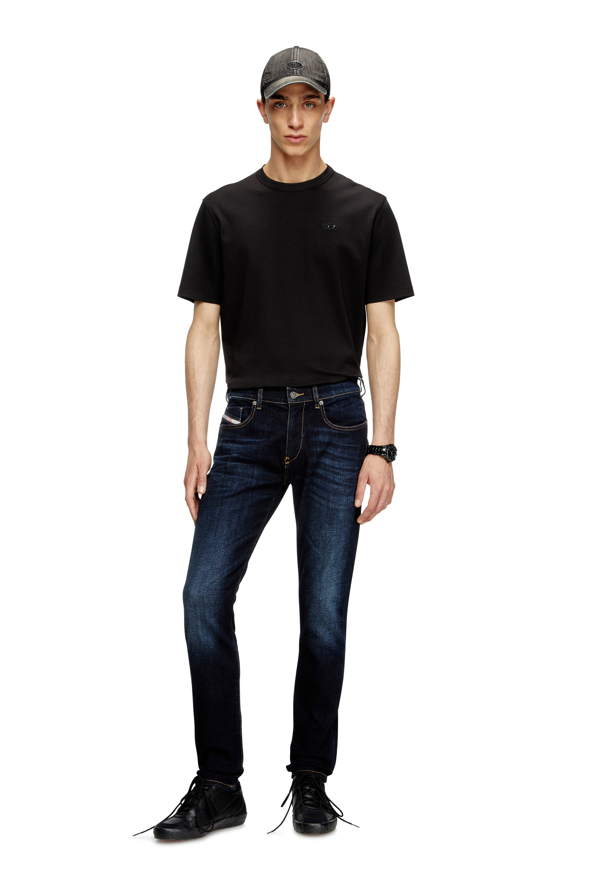 Slim Jeans 2019 D-Strukt 009ZS, Dark Blue Diesel - Man's Slim Jeans 2019 D-Strukt 009ZS, Dark Blue - 1