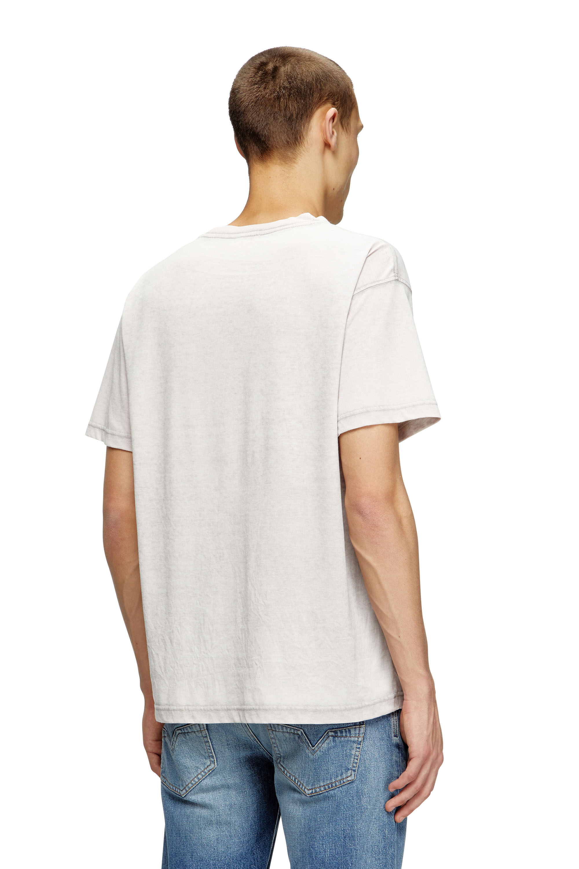 Diesel - T-NORM-T15, Herren T-Shirt mit Strass-Grafik in Hellgrau - 4