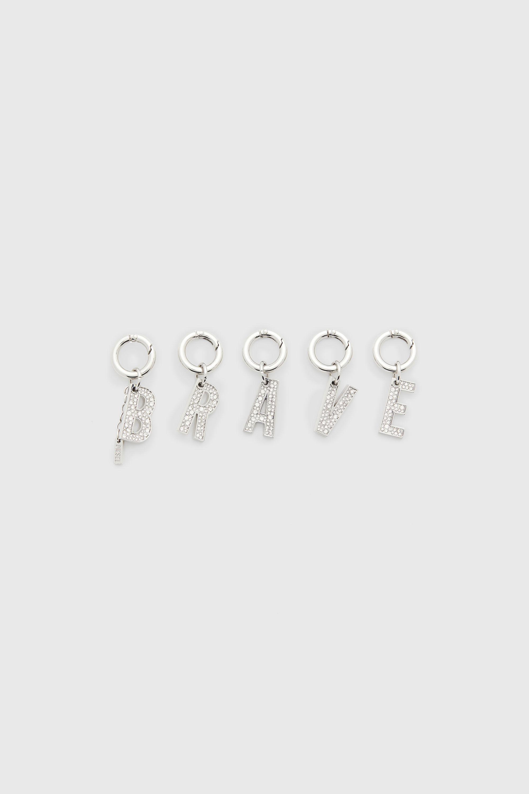 Diesel - CHARM-BRAVE, Damen Metallische BRAVE Charms mit Strasssteinen in Silber - 1
