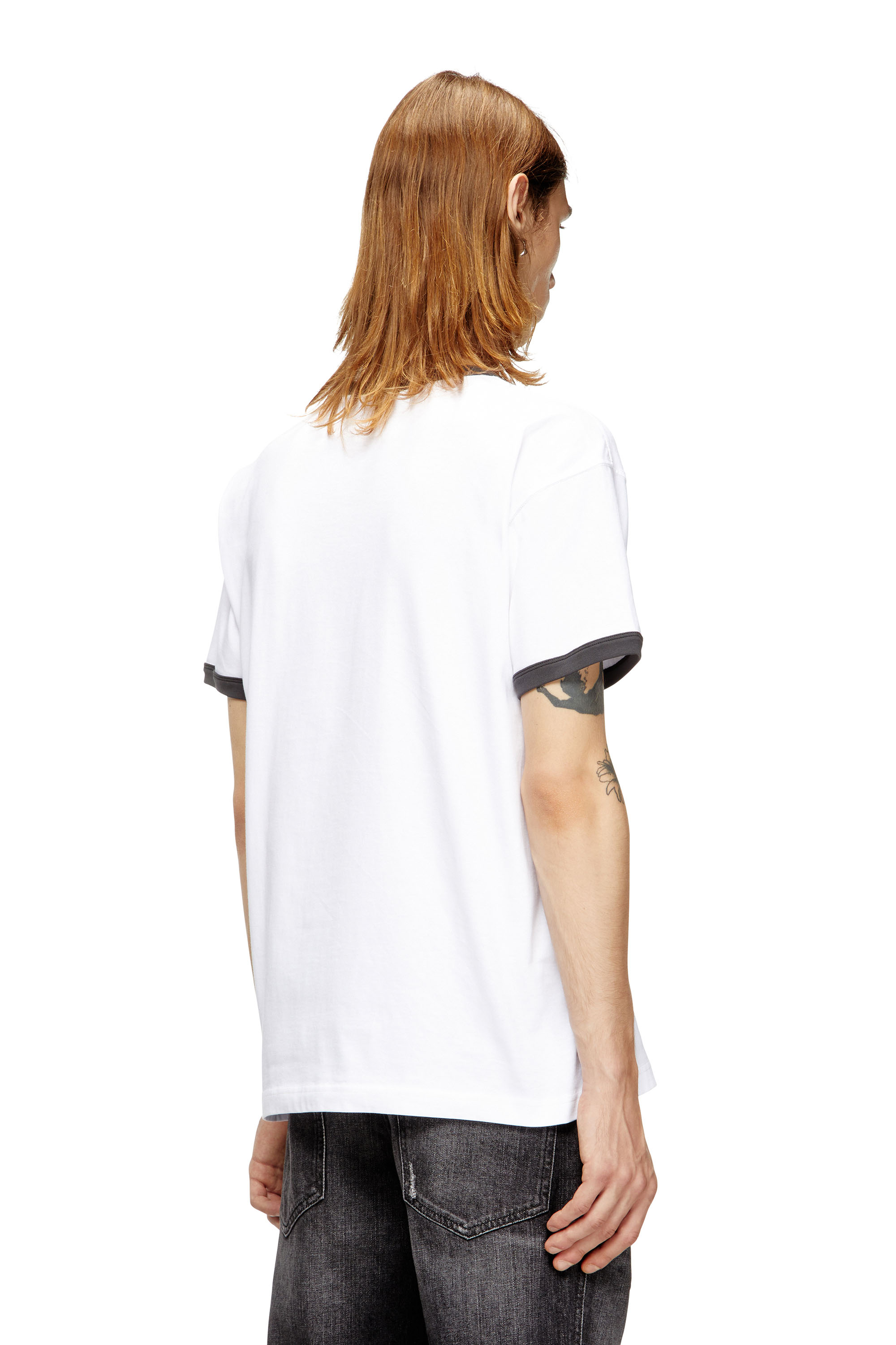 Diesel - T-NORM-CUFF, Herren Baumwoll-T-Shirt mit Digitaldruck in Weiß - 4