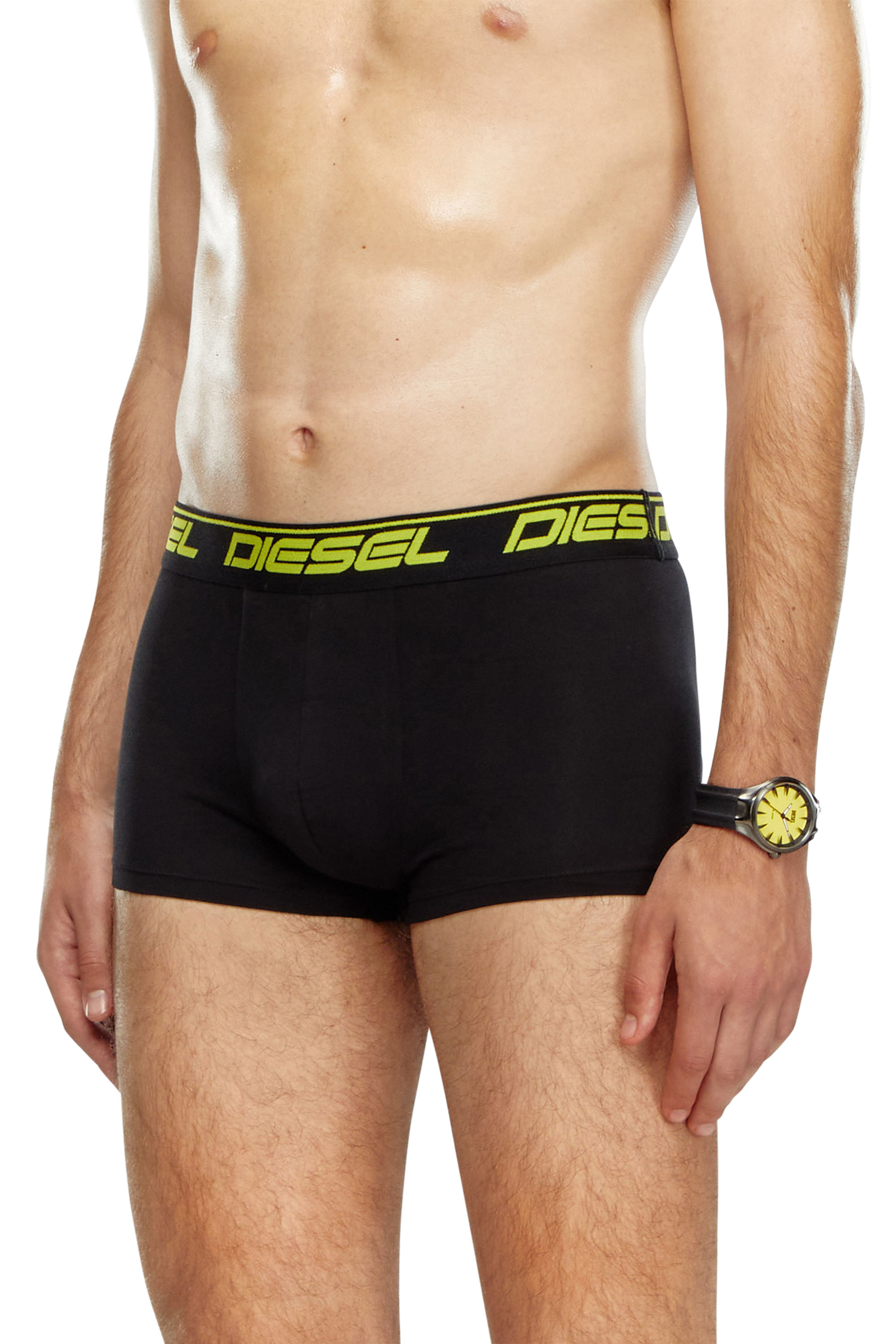 Diesel - UMBX-DAMIENTHREEPACK, Man's Three-pack cloudy-print boxer briefs in Black/Yellow - 2