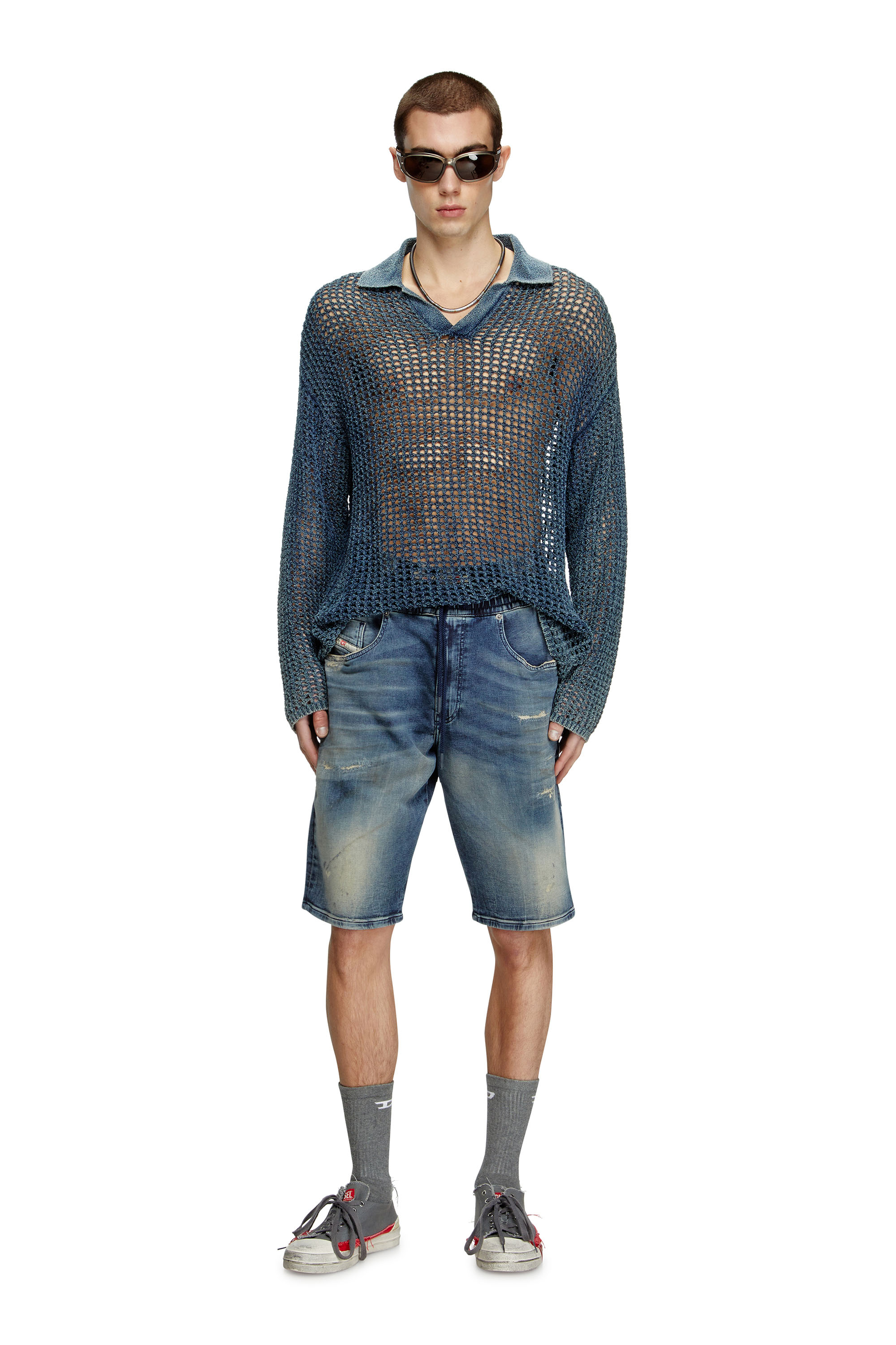 Diesel - 2033 D-KROOLEY-SHORT JOGG, Herren Chinoshorts aus JoggJeans in Dunkelblau - 2