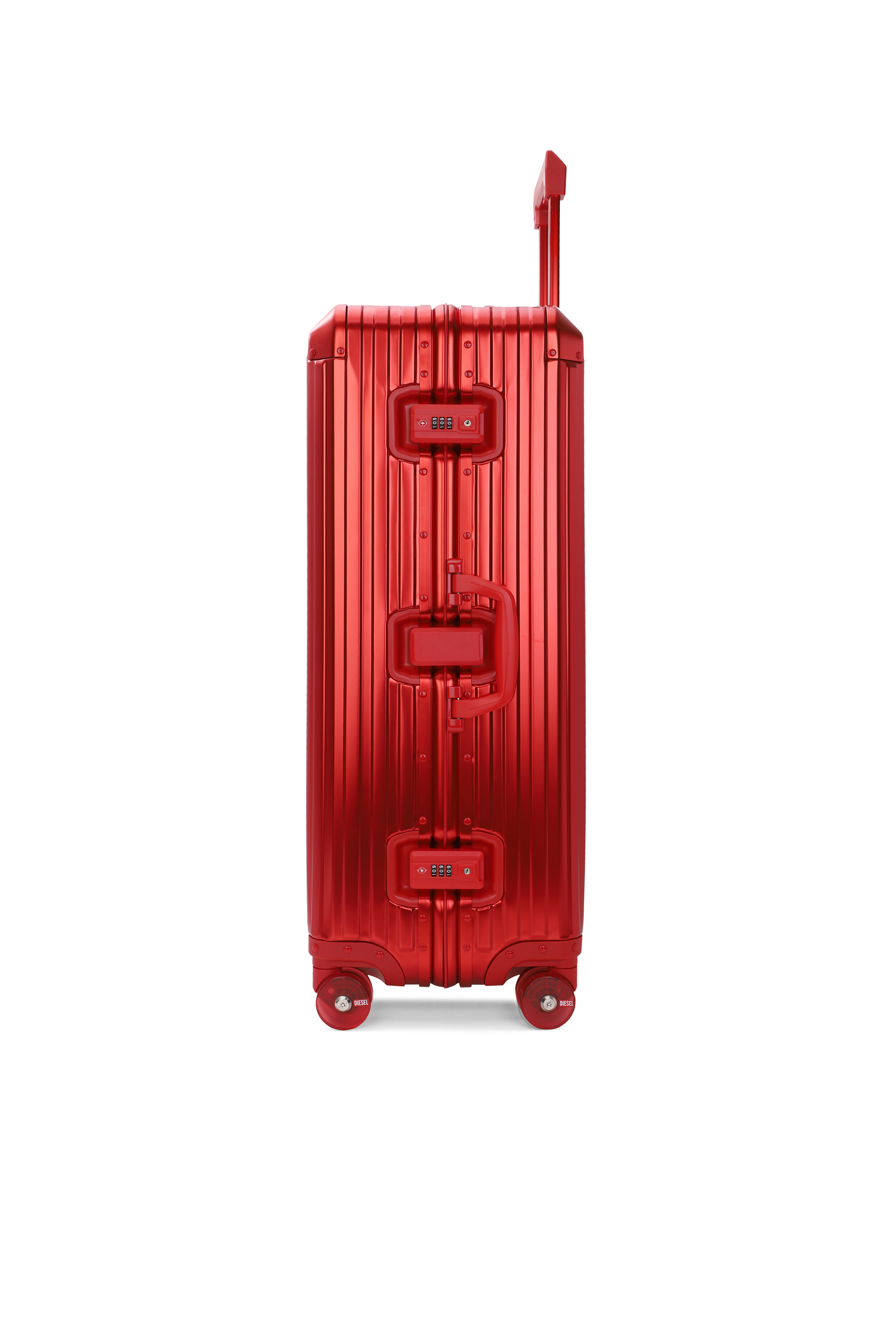 Diesel - DIESEL ALUMINUM TROLLEY- DSL002, Unisex Koffer aus Aluminium Gr&ouml;&szlig;e L in Rot - 4