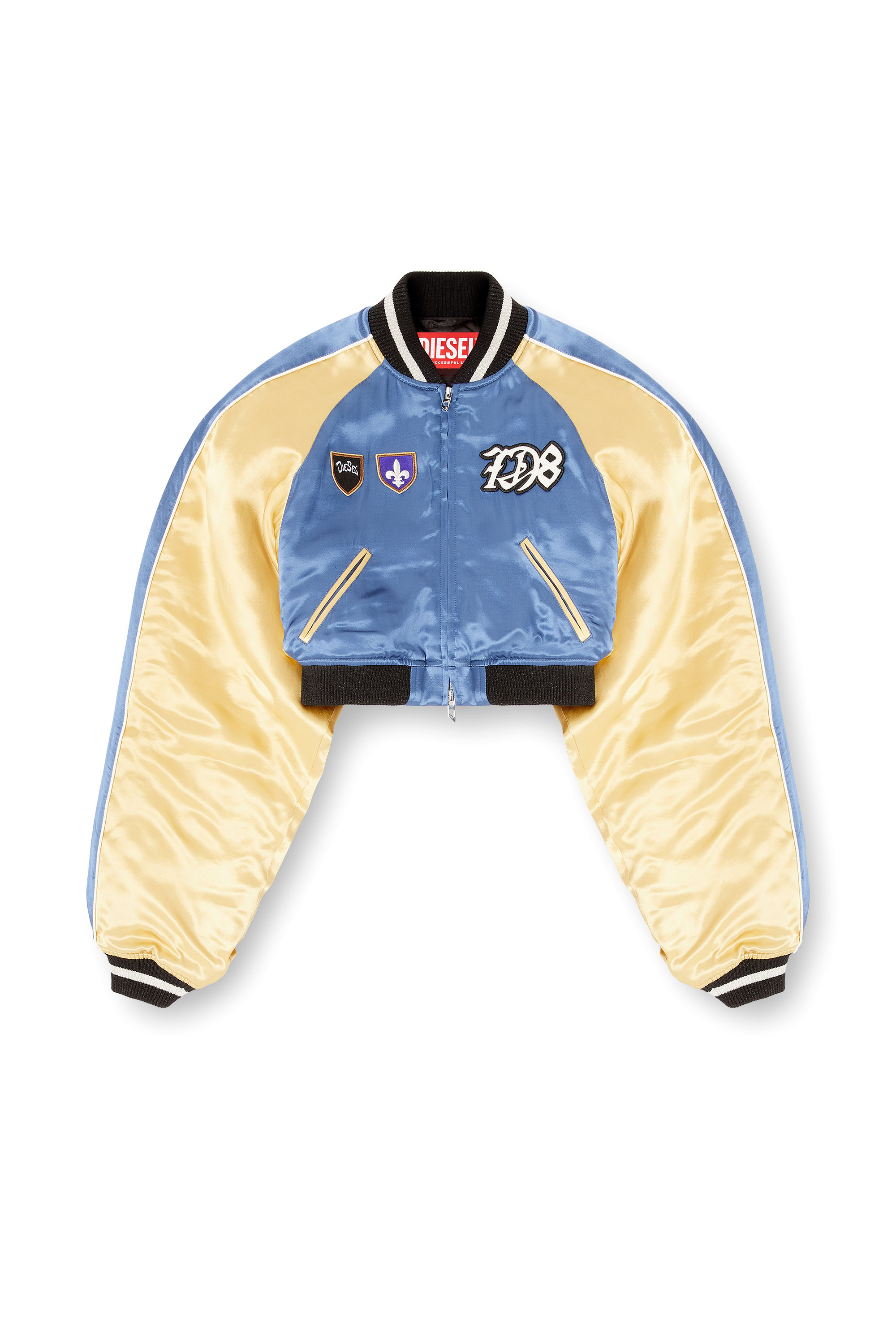 Diesel - G-OSPEL-CP, Damen Kurz geschnittene Satin-Souvenirjacke in null - 3