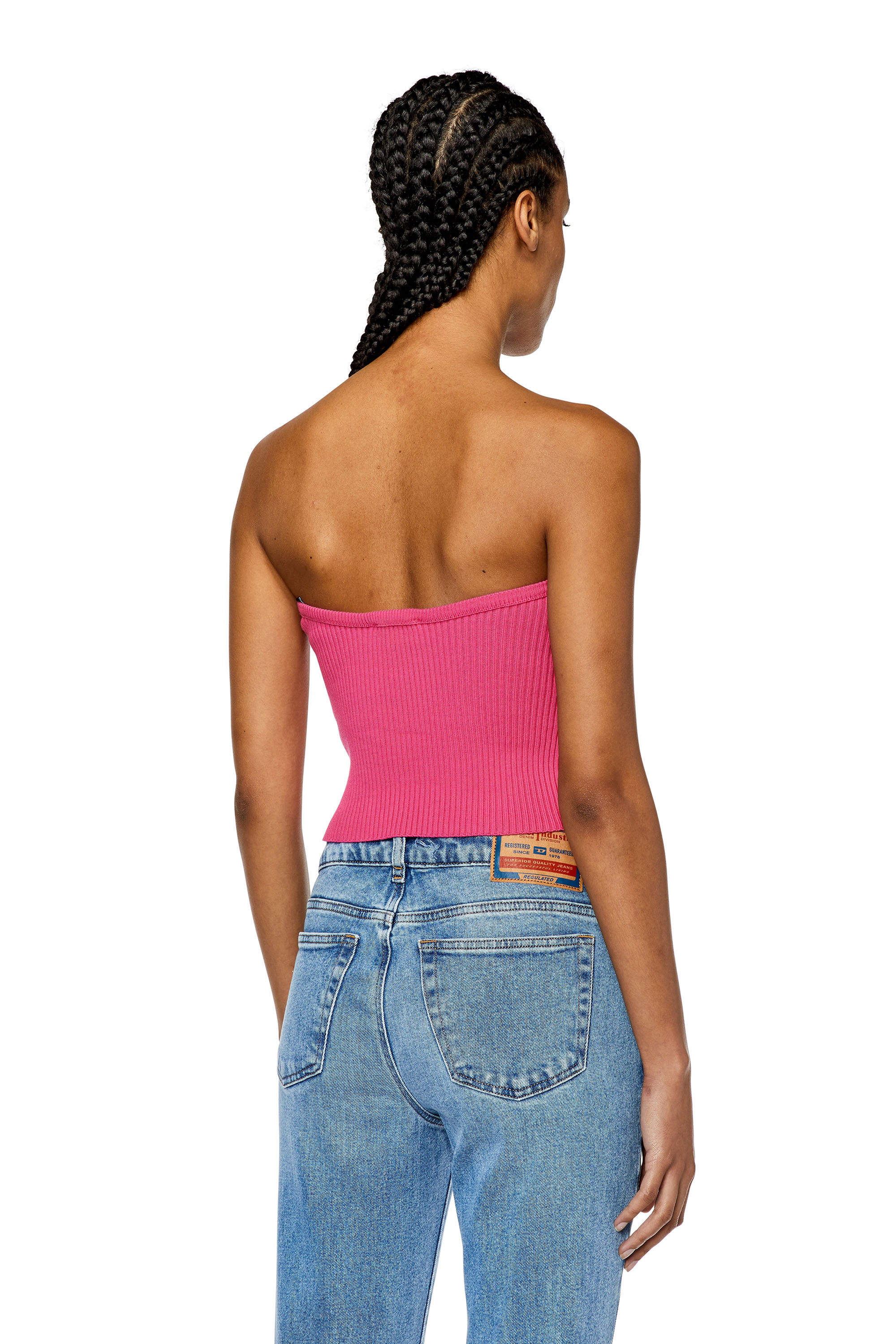 Diesel - M-CLARKSVILLE-B, Damen Bandeau-Top mit Oval D-Plakette in Fuchsie - 4
