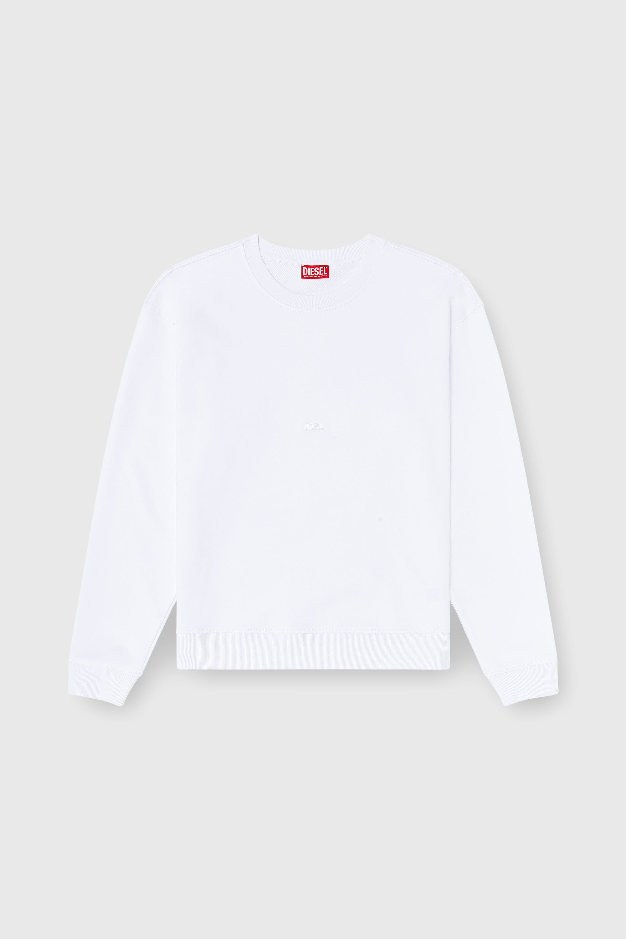 Diesel - S-NORM-AA5, Herren Baumwoll-Sweatshirt mit Mikro-Logo-Stickerei in Wei&szlig; - 2