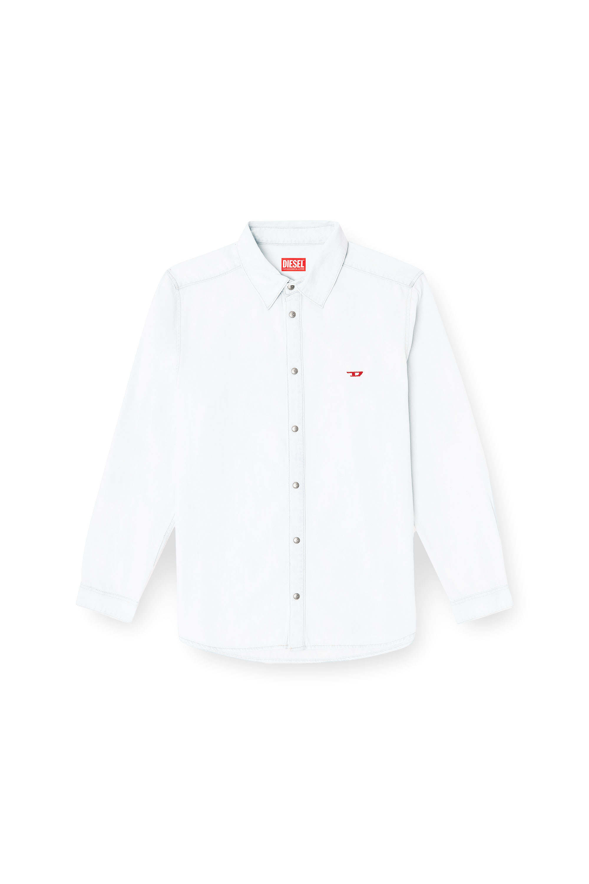 Diesel - D-SIMPLY, Herren Shirt aus Denim mit Bleich-Effekt in Hellblau - 2