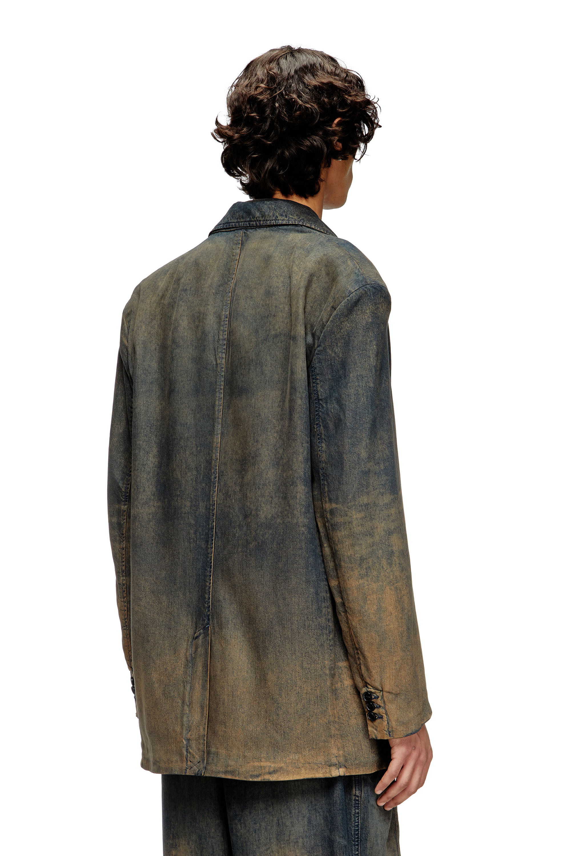 Diesel - D-REG-S, Unisex Blazer aus nuanciert fließendem Denim in Dunkelblau - 4