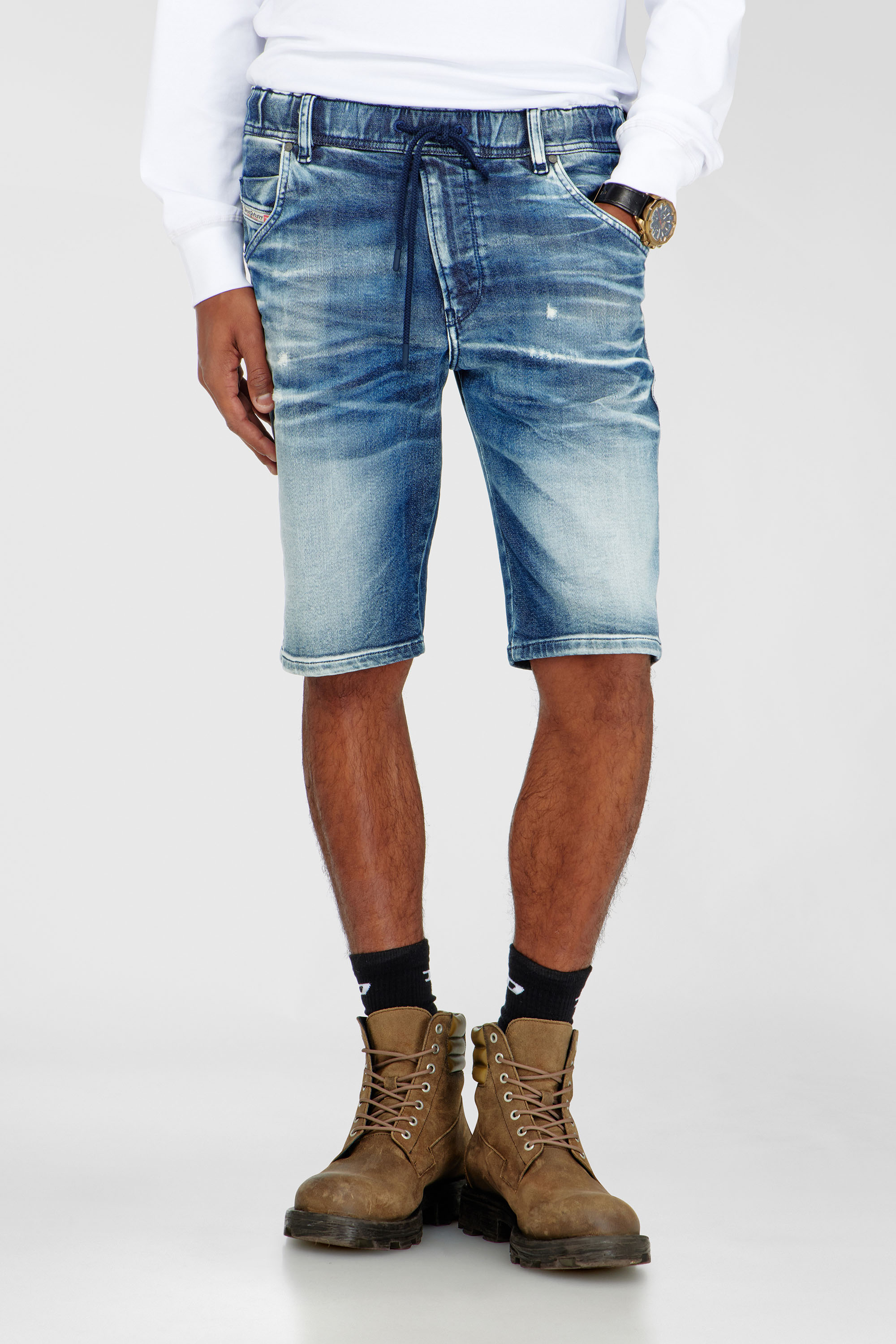 D-KROOSHORT JOGGJEANS, Mittelblau