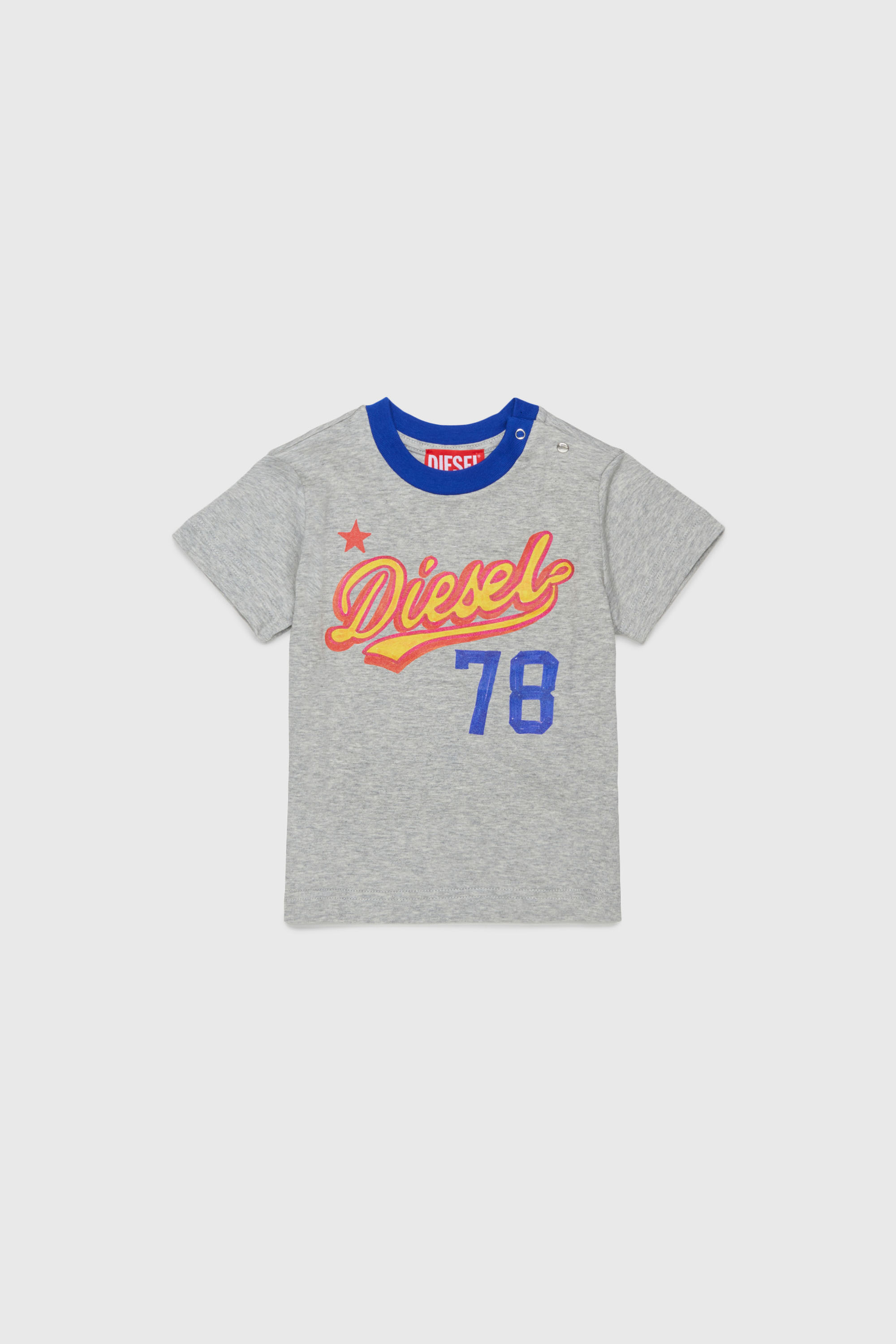 Diesel - TURSIB, Herren Baumwoll-T-Shirt mit Retro-Logo-Print in Grau - 1