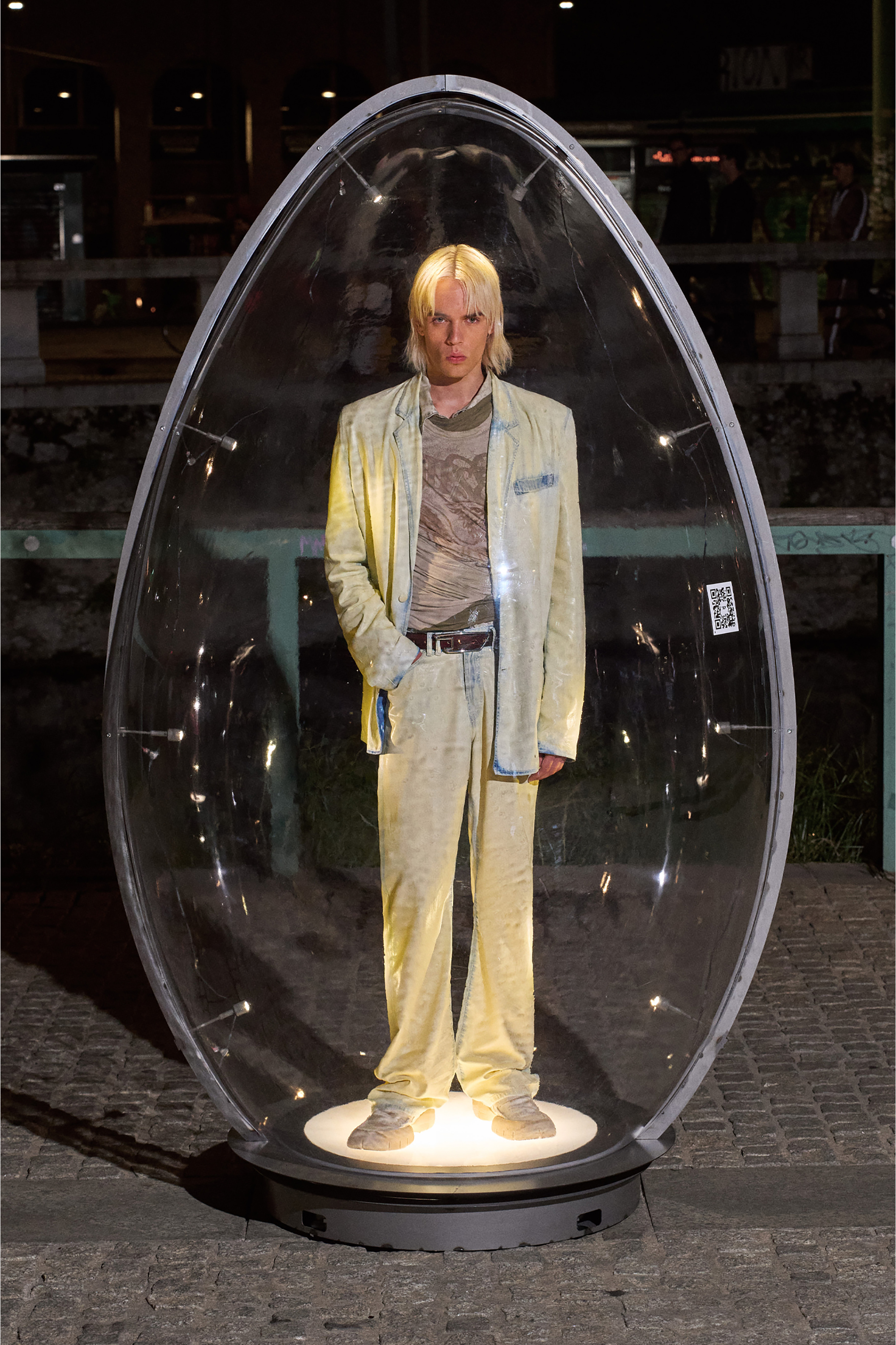 Diesel - B-D LINE 30, Unisex 3 cm breiter G&uuml;rtel aus gewachstem Leder mit D-Logo-Schnalle in Braun - 4