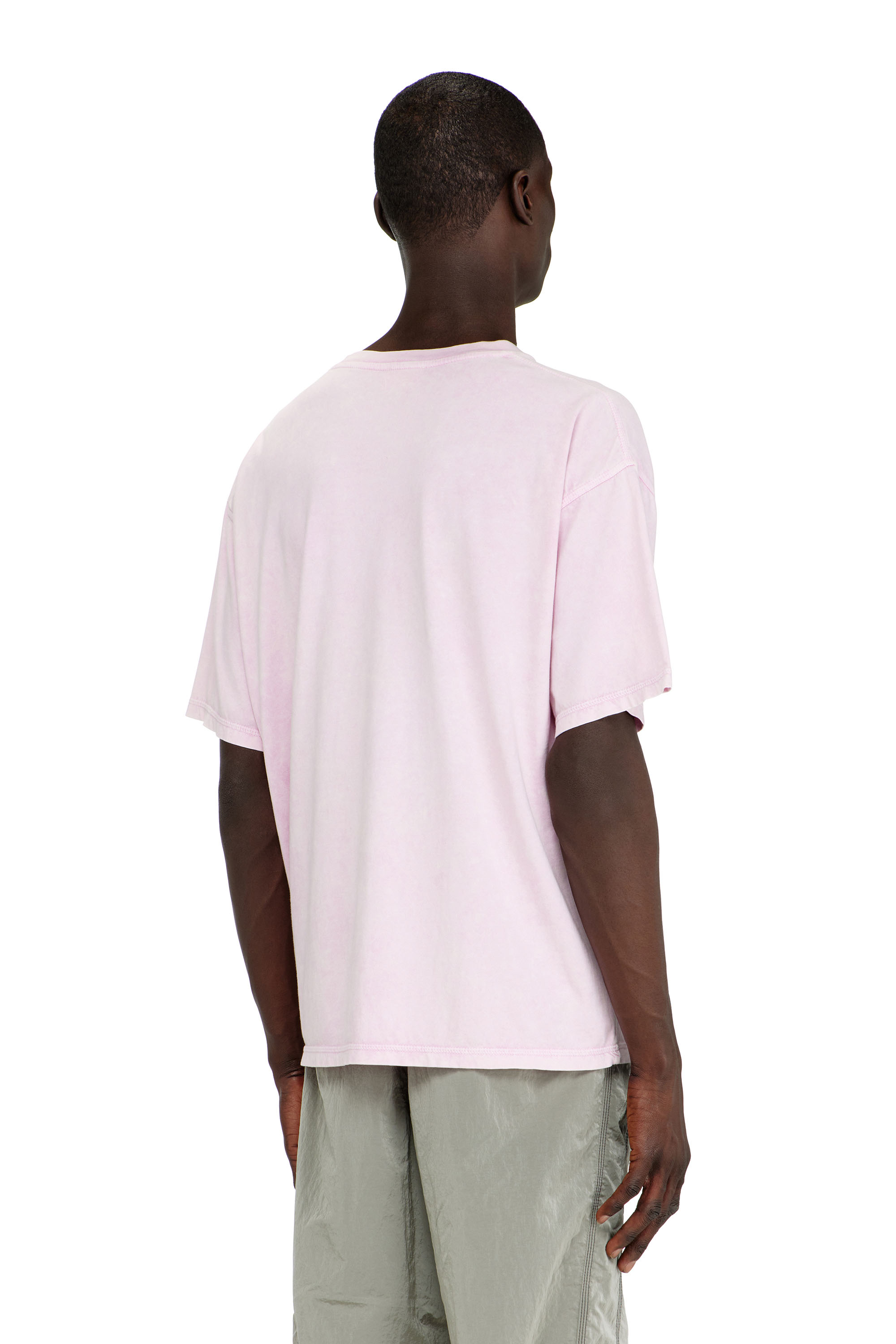 Diesel - T-BOXT-AA14, Herren Baumwoll-T-Shirt mit behandelten Effekt in Rosa - 4