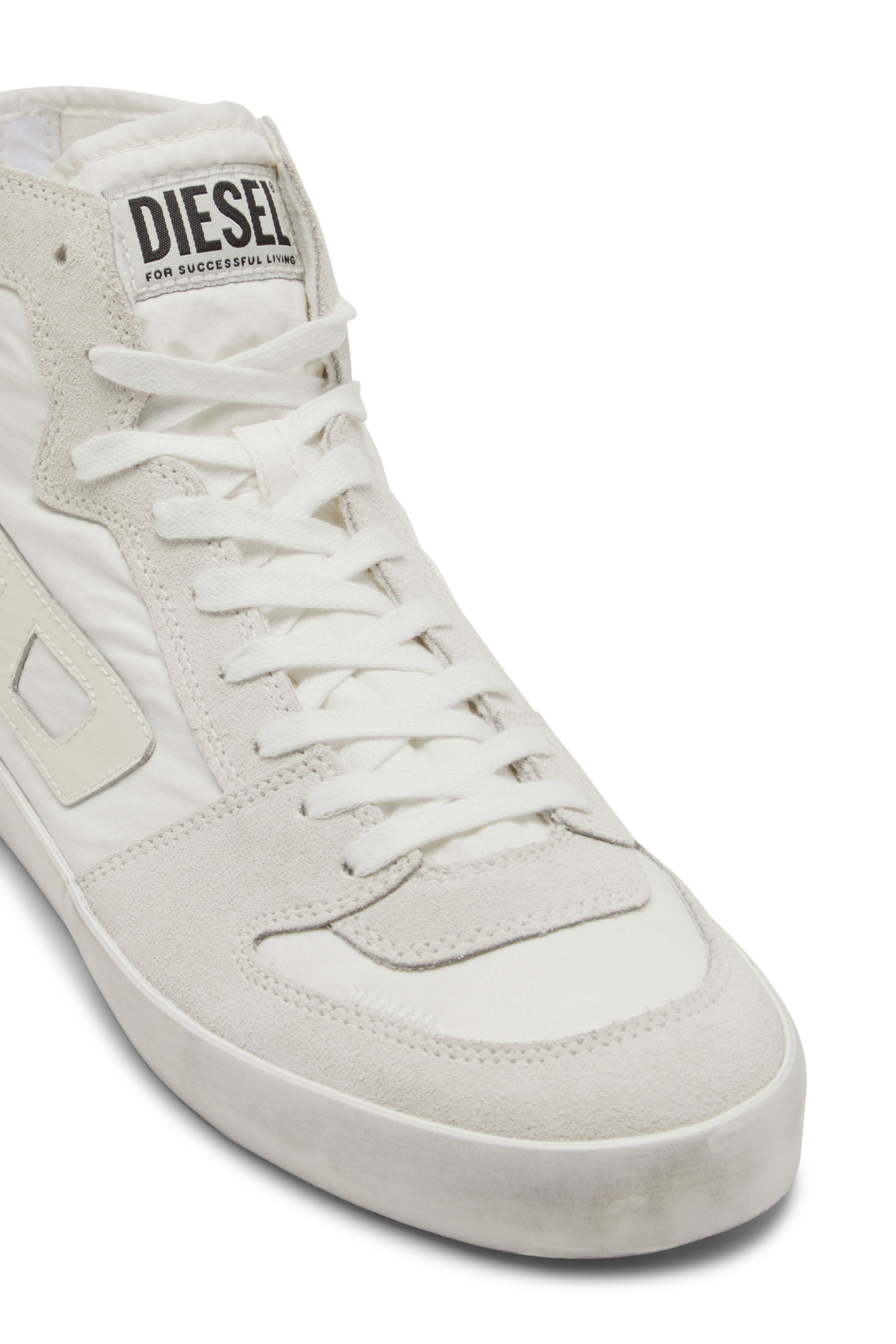 Diesel - S-LEROJI D-1 MID, Herren S-Leroji D-High-Top-Sneakers aus gepolstertem Ripstop und Veloursleder in Weiß - 4