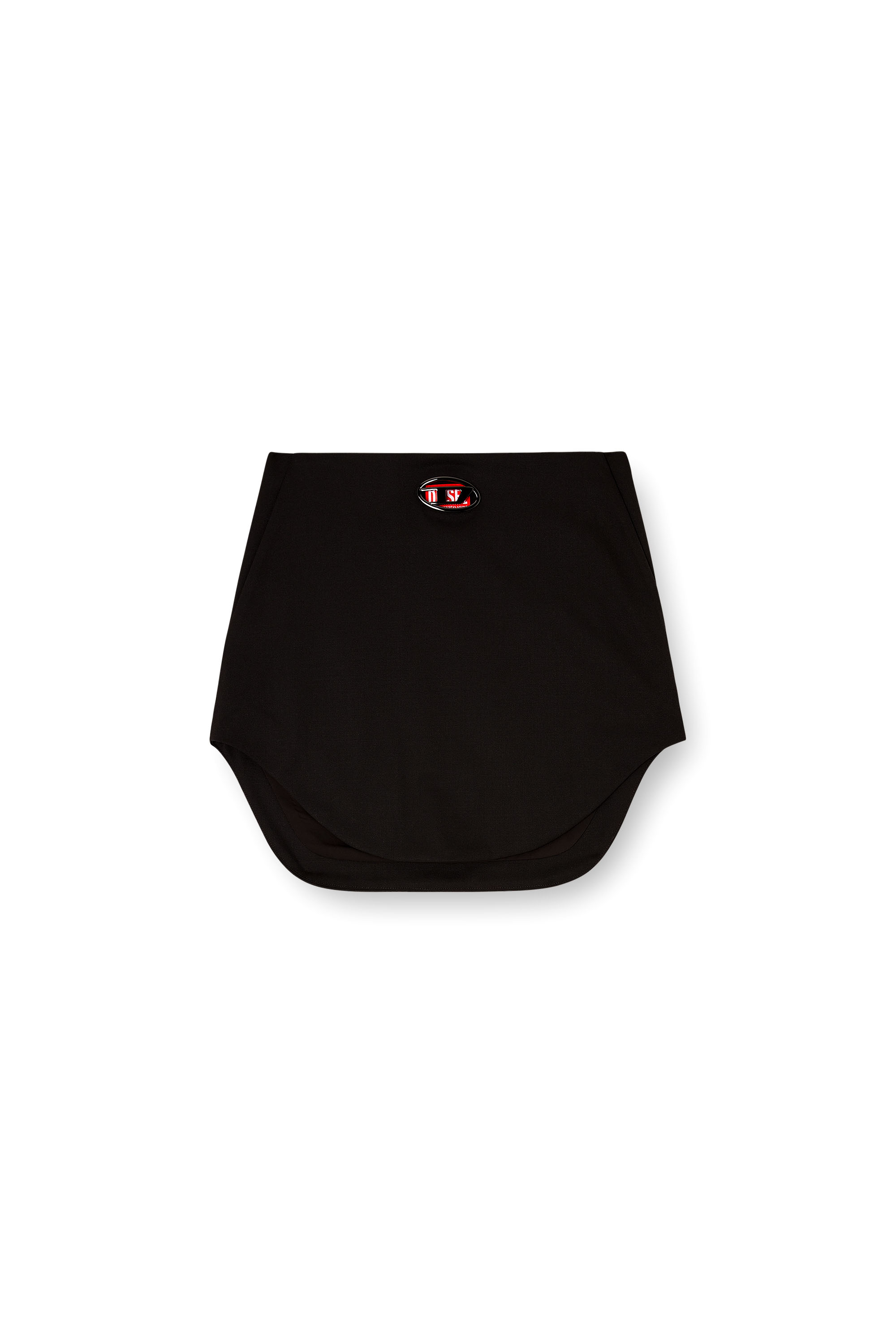 Diesel - O-LIVERY, Damen Minirock aus Wollmischung mit Oval-D-Plakette in Schwarz - 3