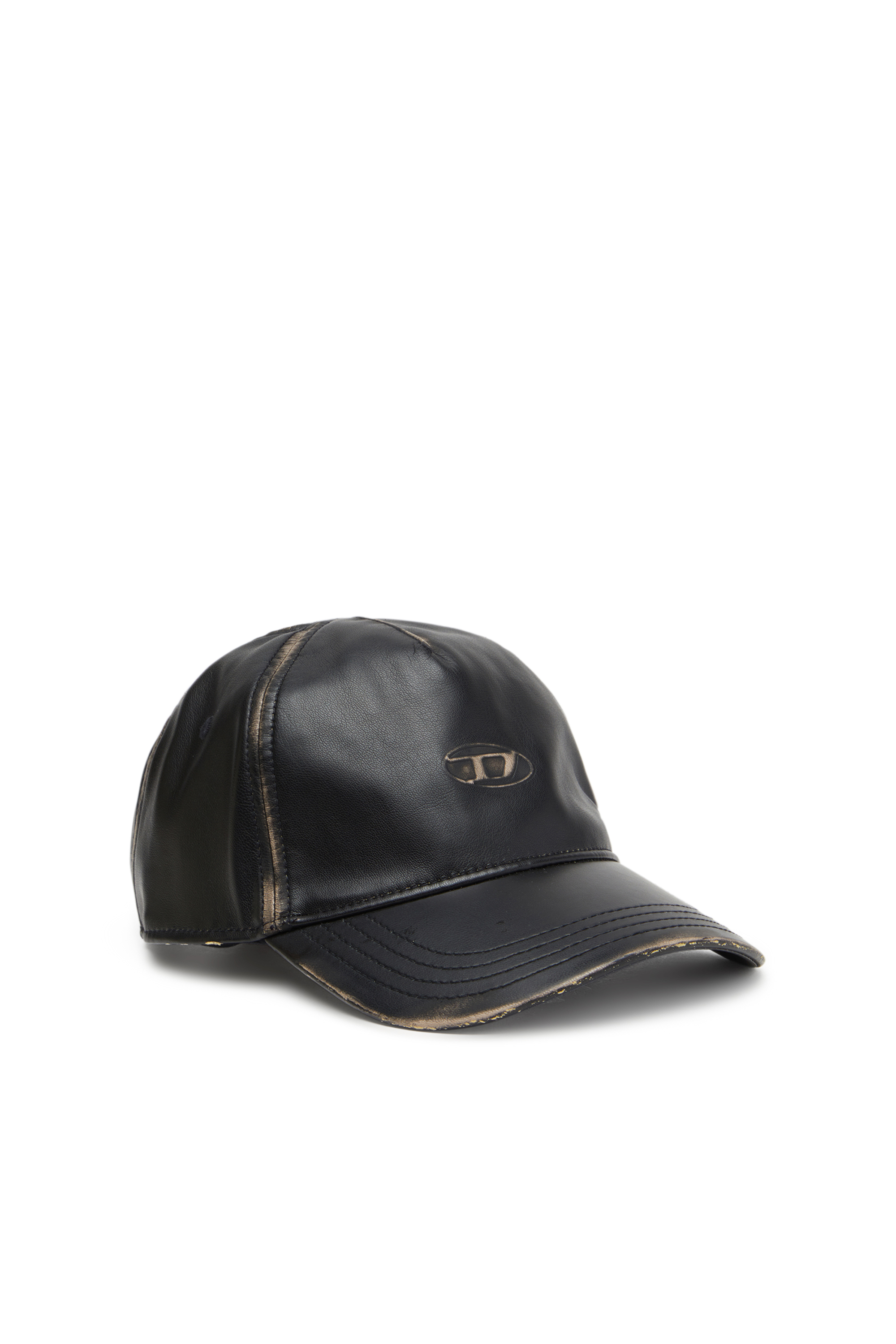 Diesel - C-HEATHER, Herren Basecap aus Kunstleder in Schwarz - 1