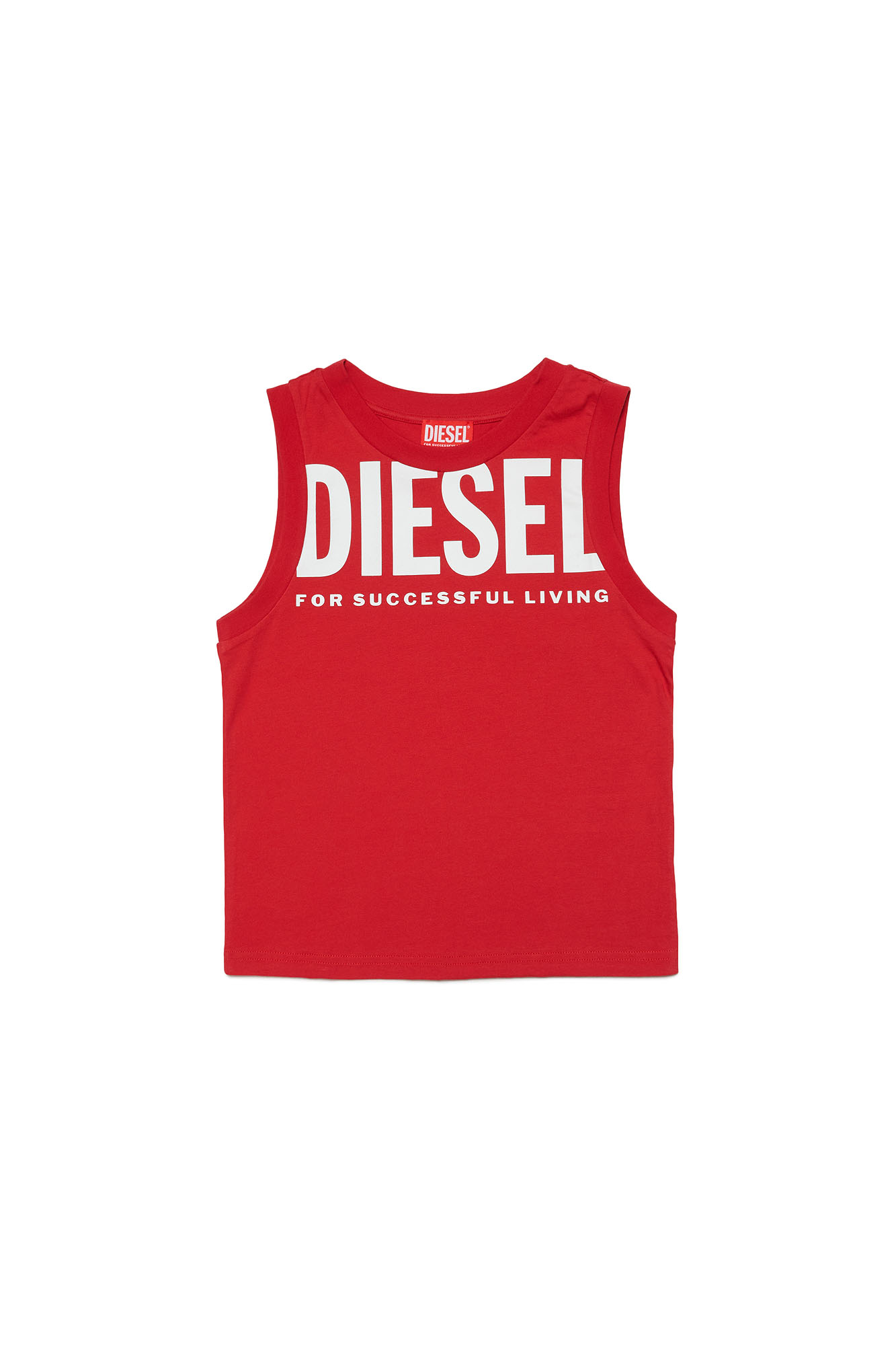 Diesel - MTGIUL, Man Tank top with maxi logo print in Red - Image 1