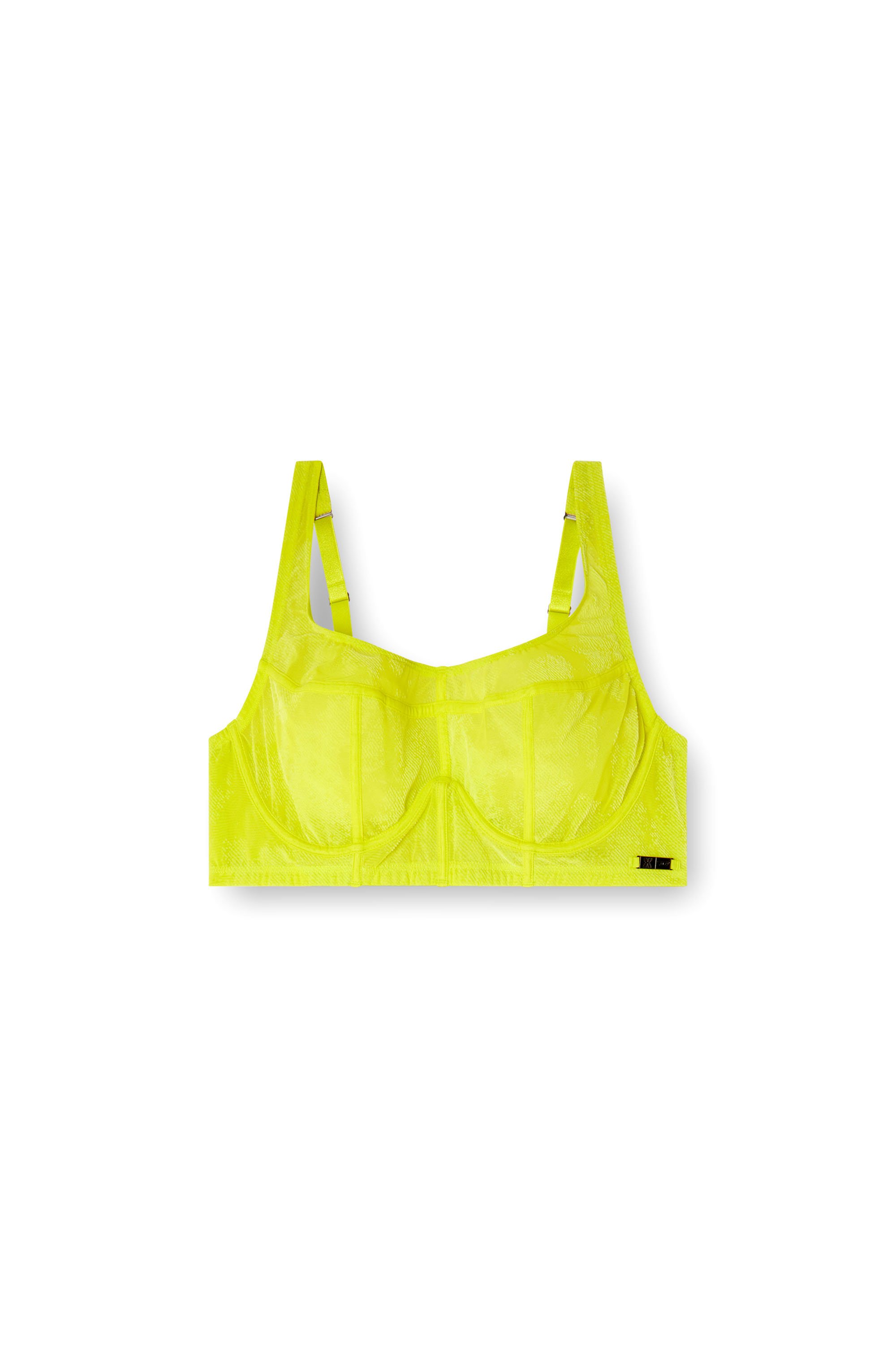 Diesel - C-LONGLINE-BRA, Damen Longline-BH aus beflocktem Mesh in Neongrün - 5