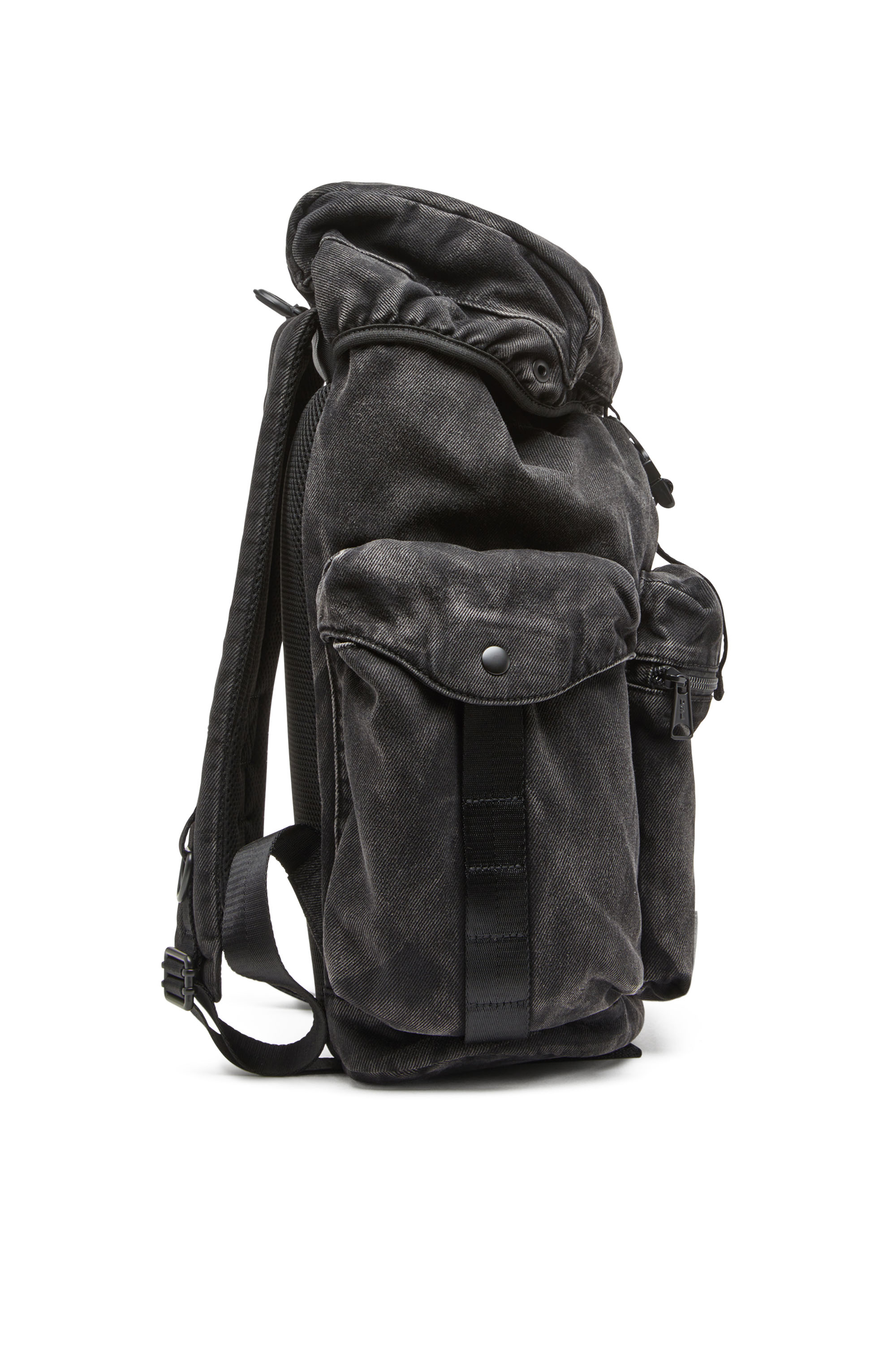 Diesel - UTLT BACKPACK, Herren Utlt Backpack-Utility-Rucksack aus Denim in Wolken-Optik in Schwarz - 3