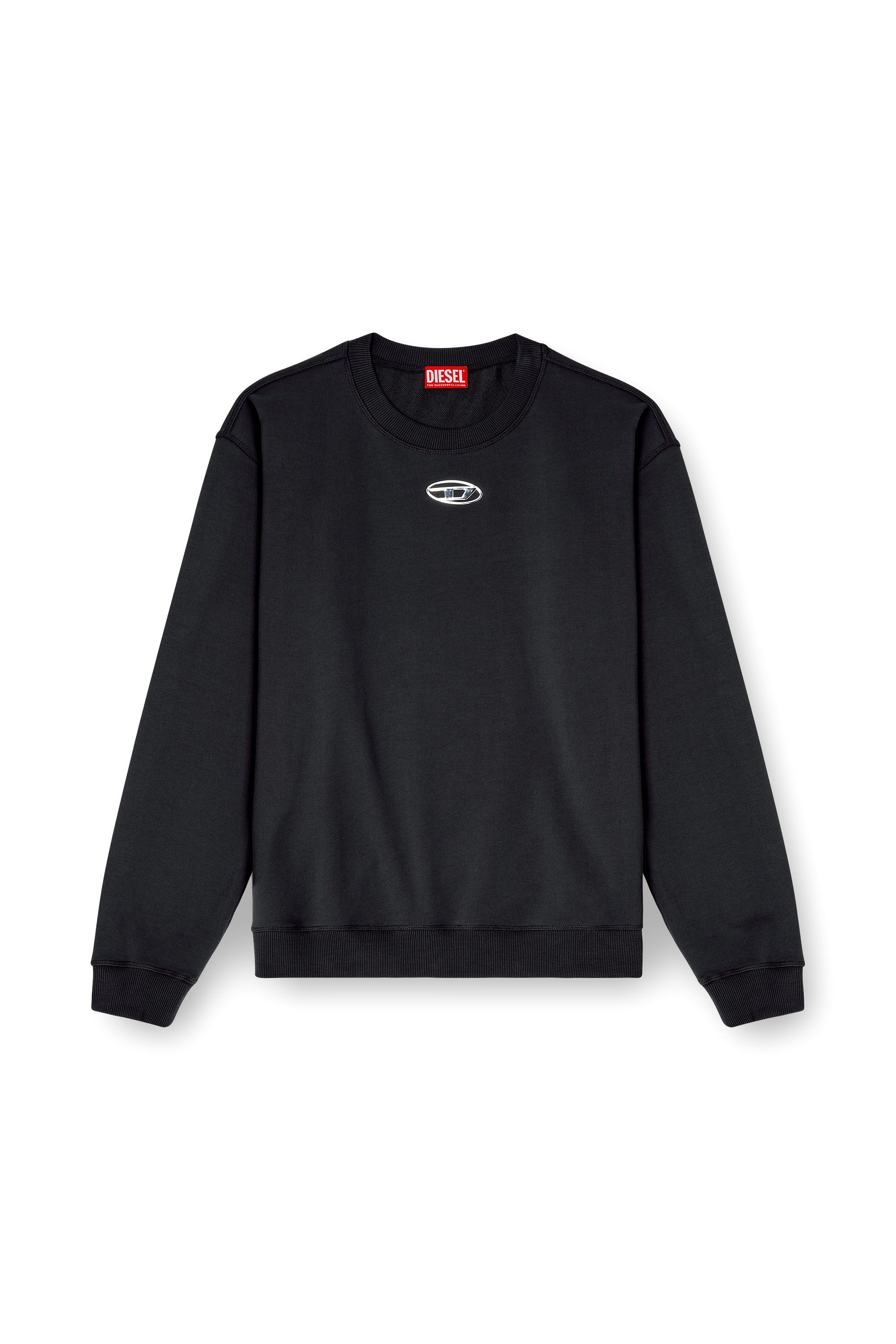Diesel - S-NORM-IOD, Herren Normaler Hoodie mit metallischem Oval D in Schwarz - 2