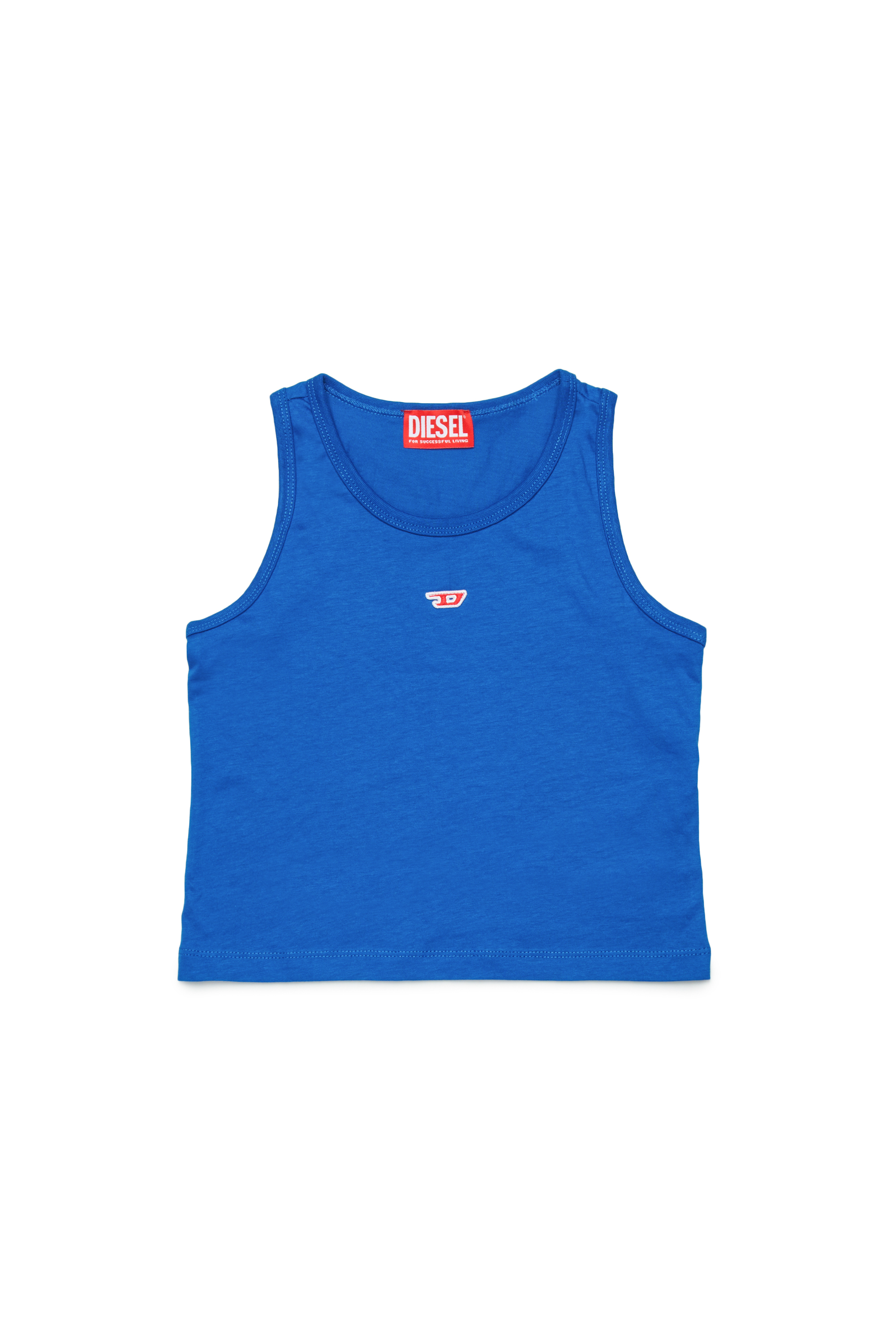 Diesel - TASPYRD, Damen Tanktop mit D-Logo-Patch in Blau - 1