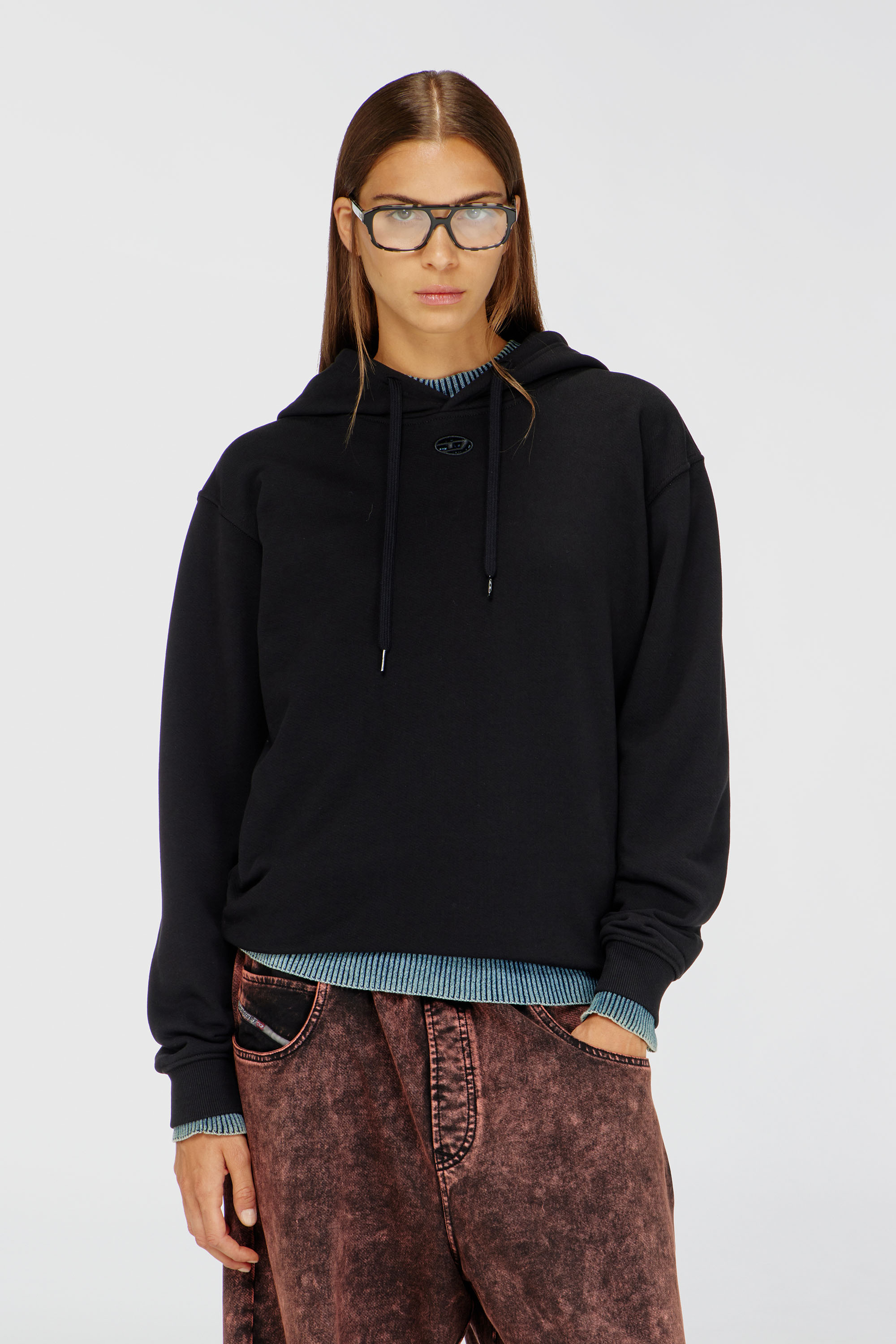 Diesel - F-NORMY-HOOD-OD, Damen Sweatshirt aus Baumwolle mit Oval D Logo in Schwarz - 3