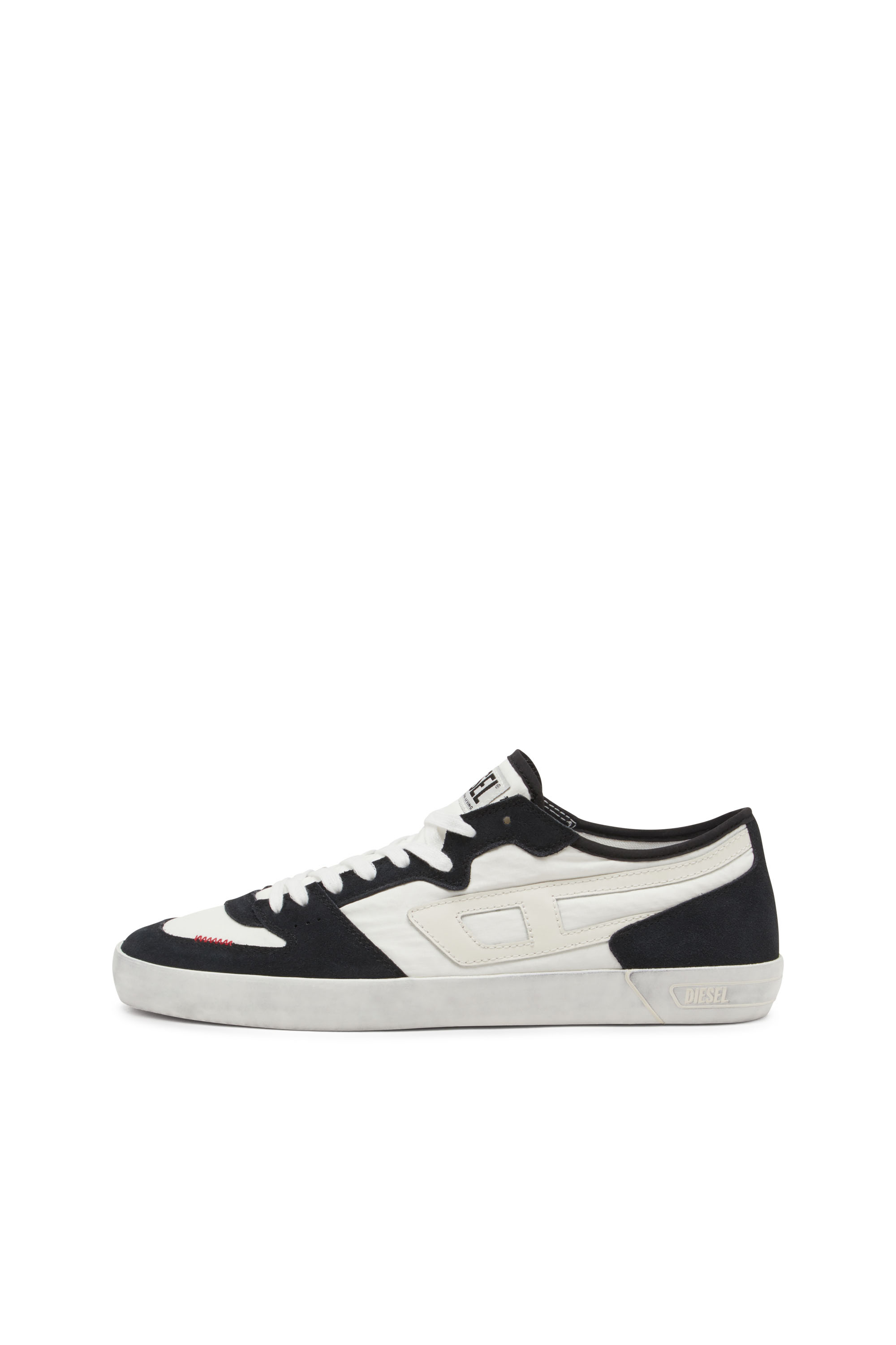 Diesel - S-LEROJI D-1 LOW, Herren Sneakers aus gepolstertem Ripstop und Veloursleder in Schwarz/Weiss - 7