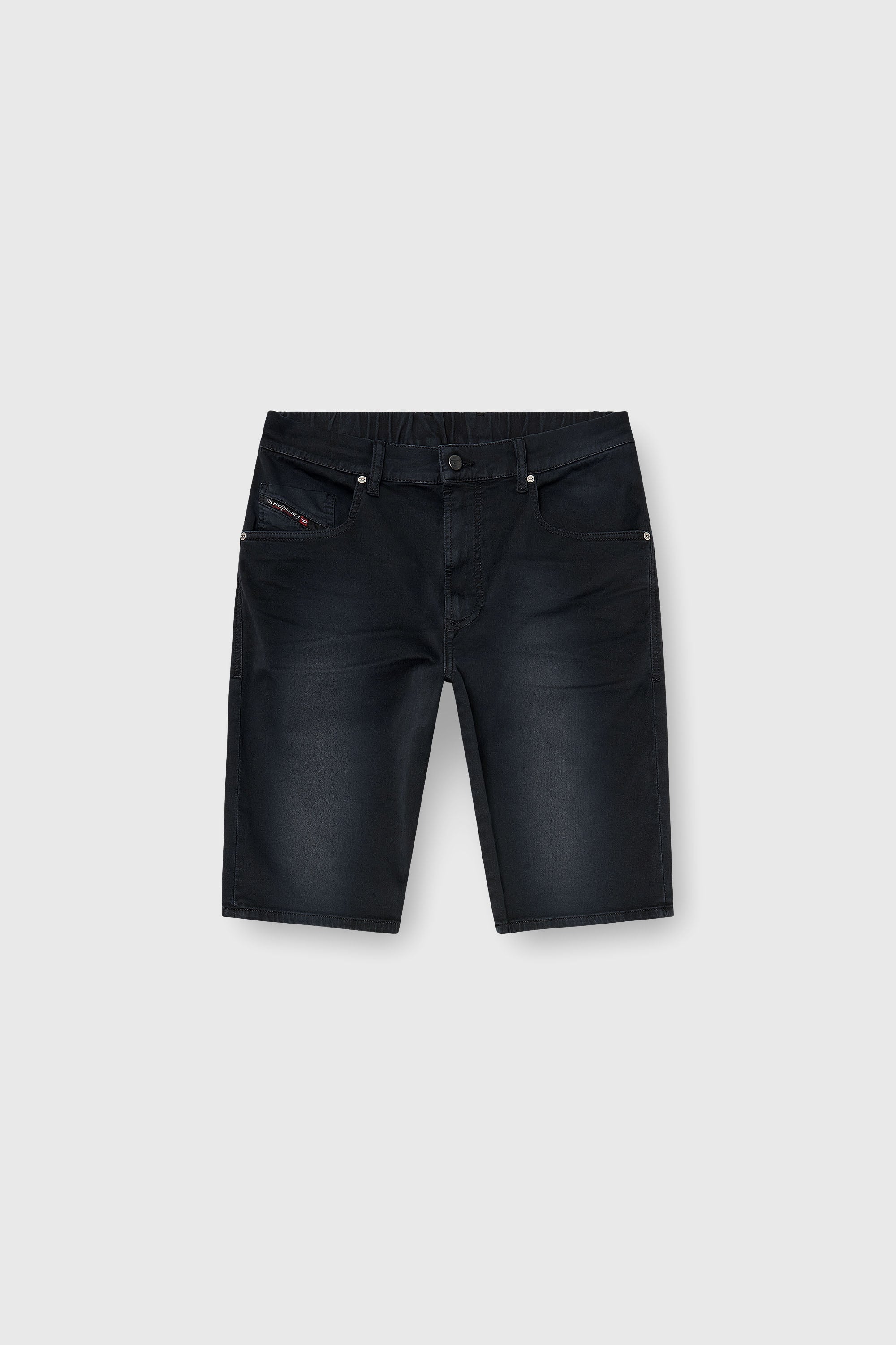Diesel - 2033 D-KROOLEY-SHORT-BW JOGG, Herren Slim shorts aus farbigem denim in Schwarz - 2
