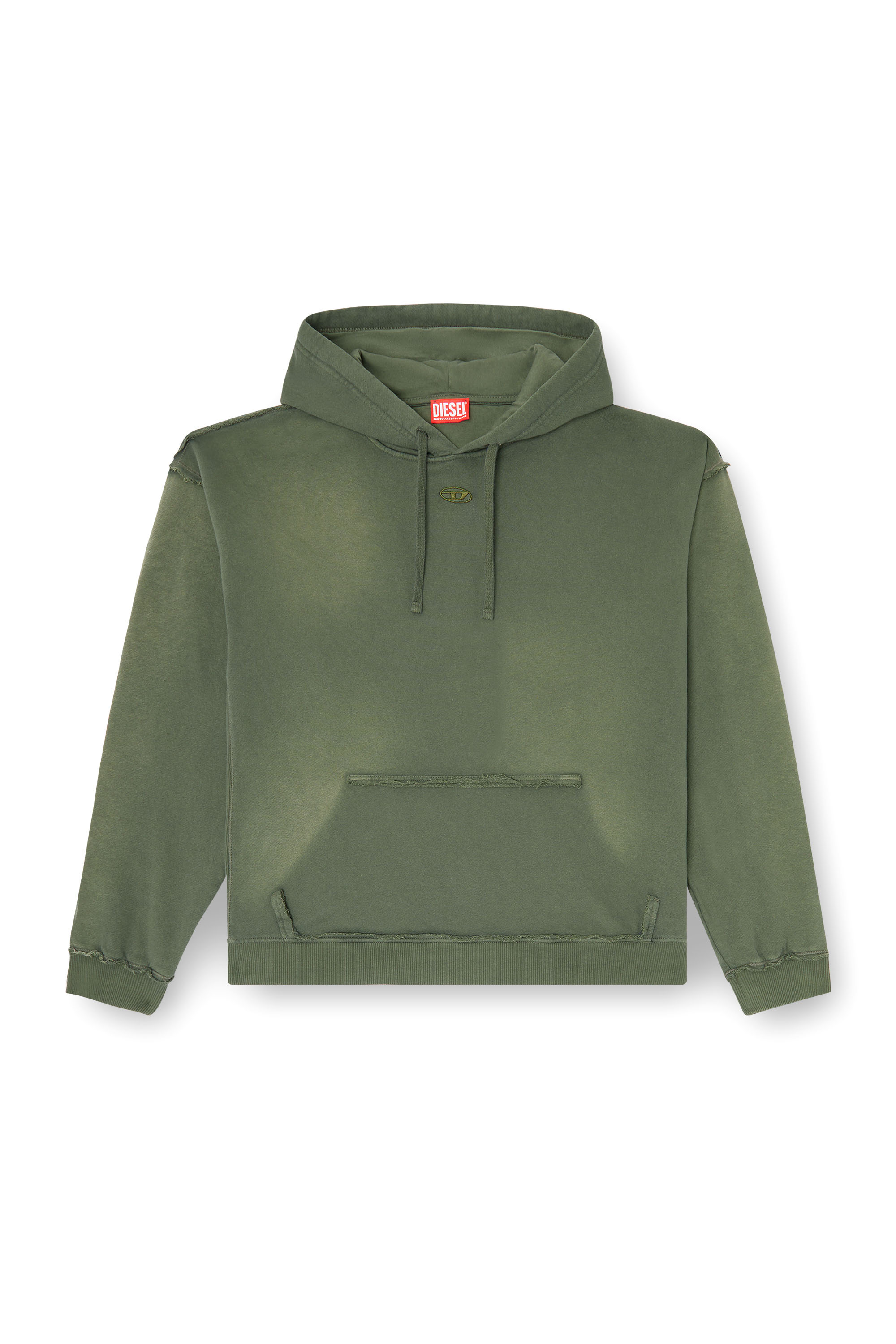 Diesel - S-POCK-HOOD, Herren Verblasster Baumwoll-Hoodie mit ausgefransten Details in null - 3
