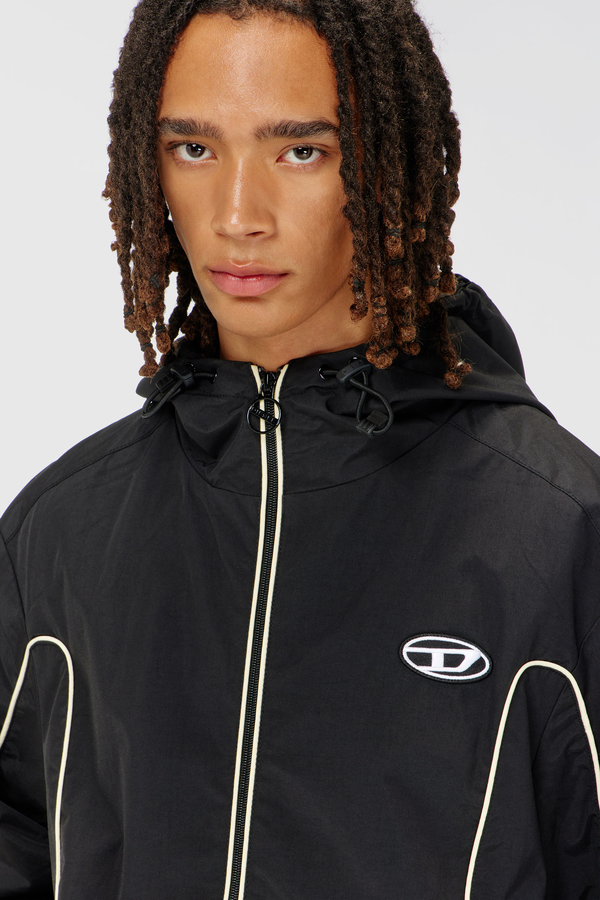 Diesel - J-HIVES, Herren Windjacke mit Kontrastpaspelierung in Schwarz - 5