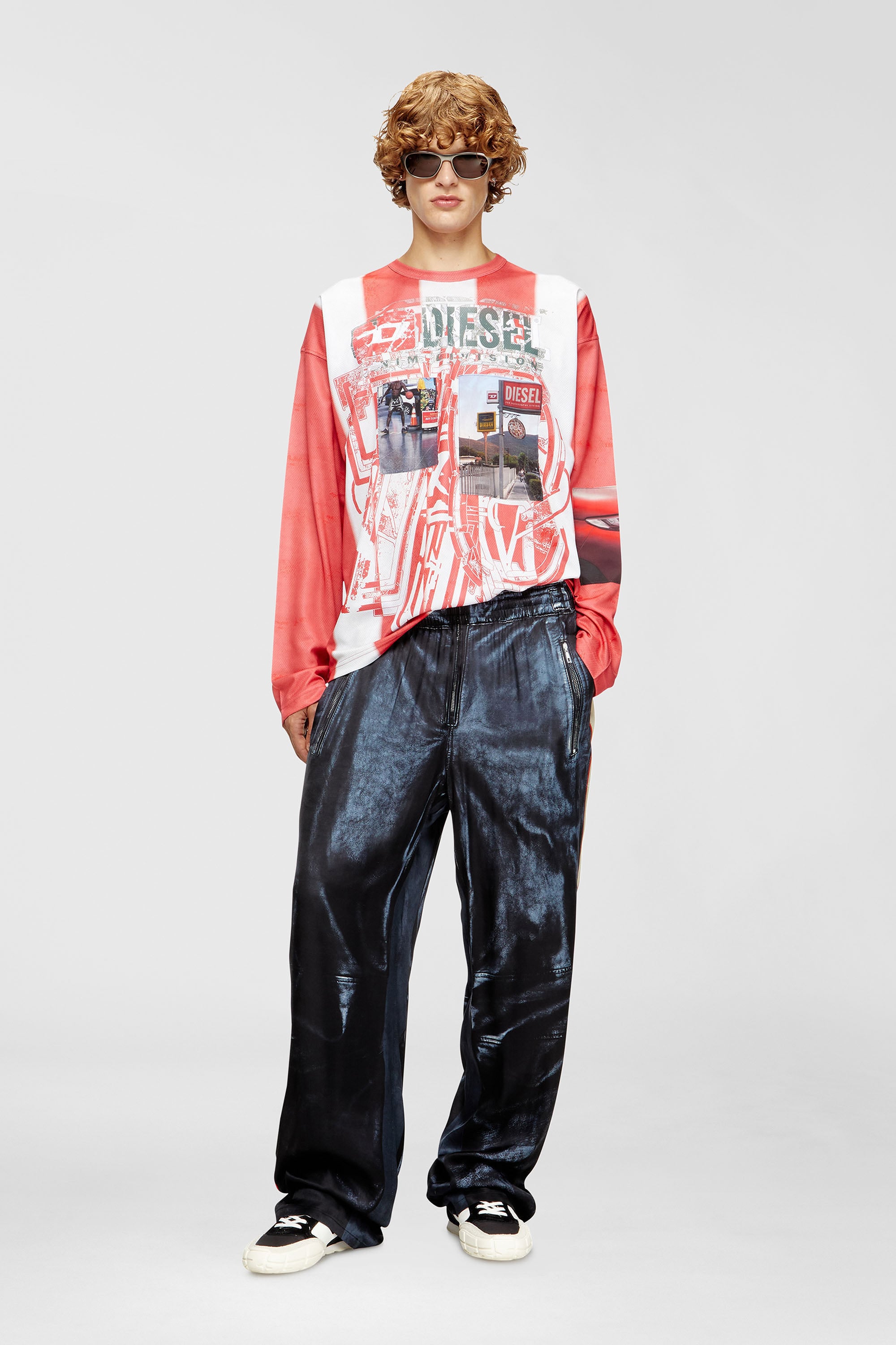 Diesel - S-PAGODHA LOW, Herren S-Pagodha-Sneakers aus Leder, Wildleder und Ripstop in Schwarz/Rot - 2