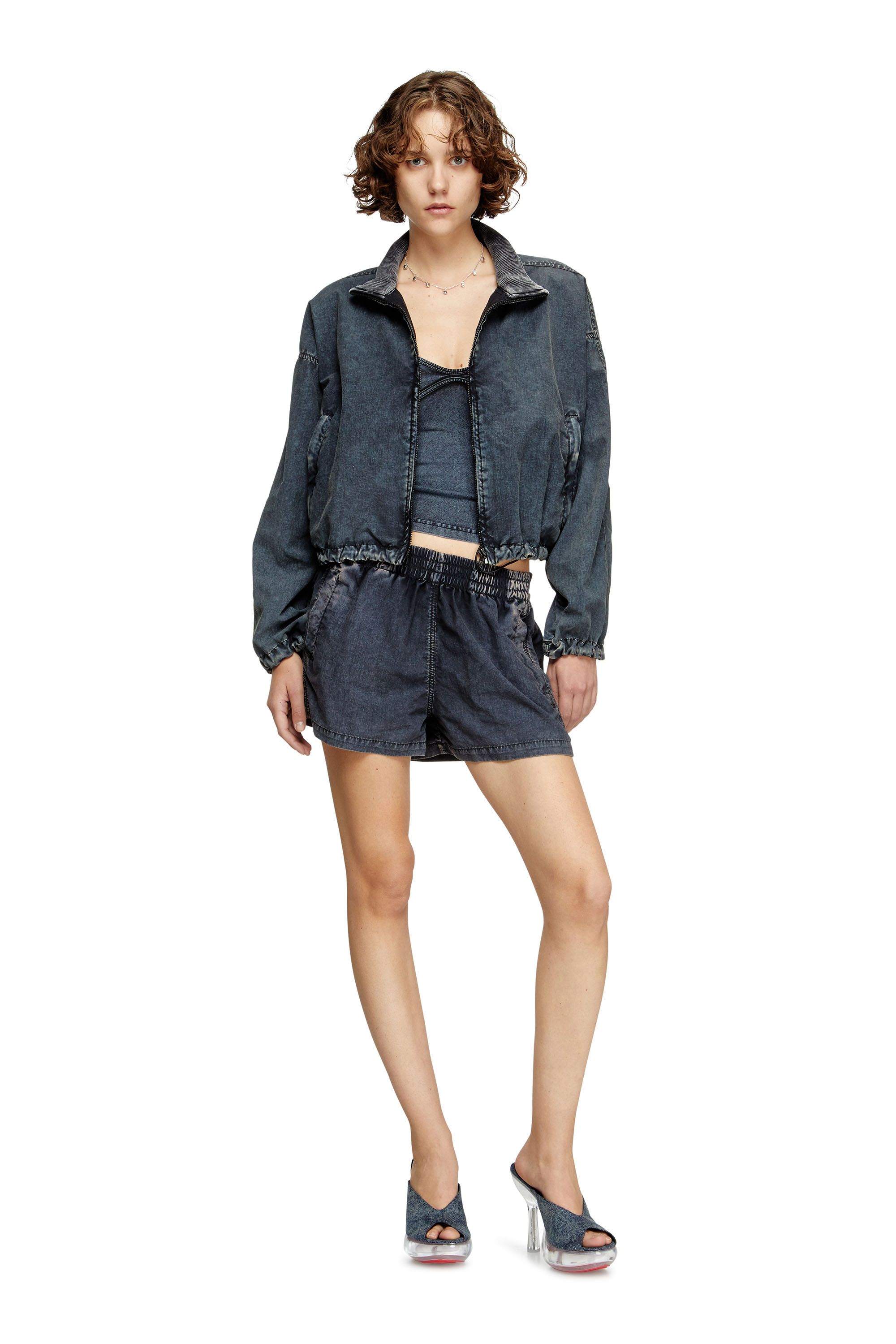 Diesel - S-OUND, Damen Boxershorts aus behandeltem Taslan in Dunkelblau - 1