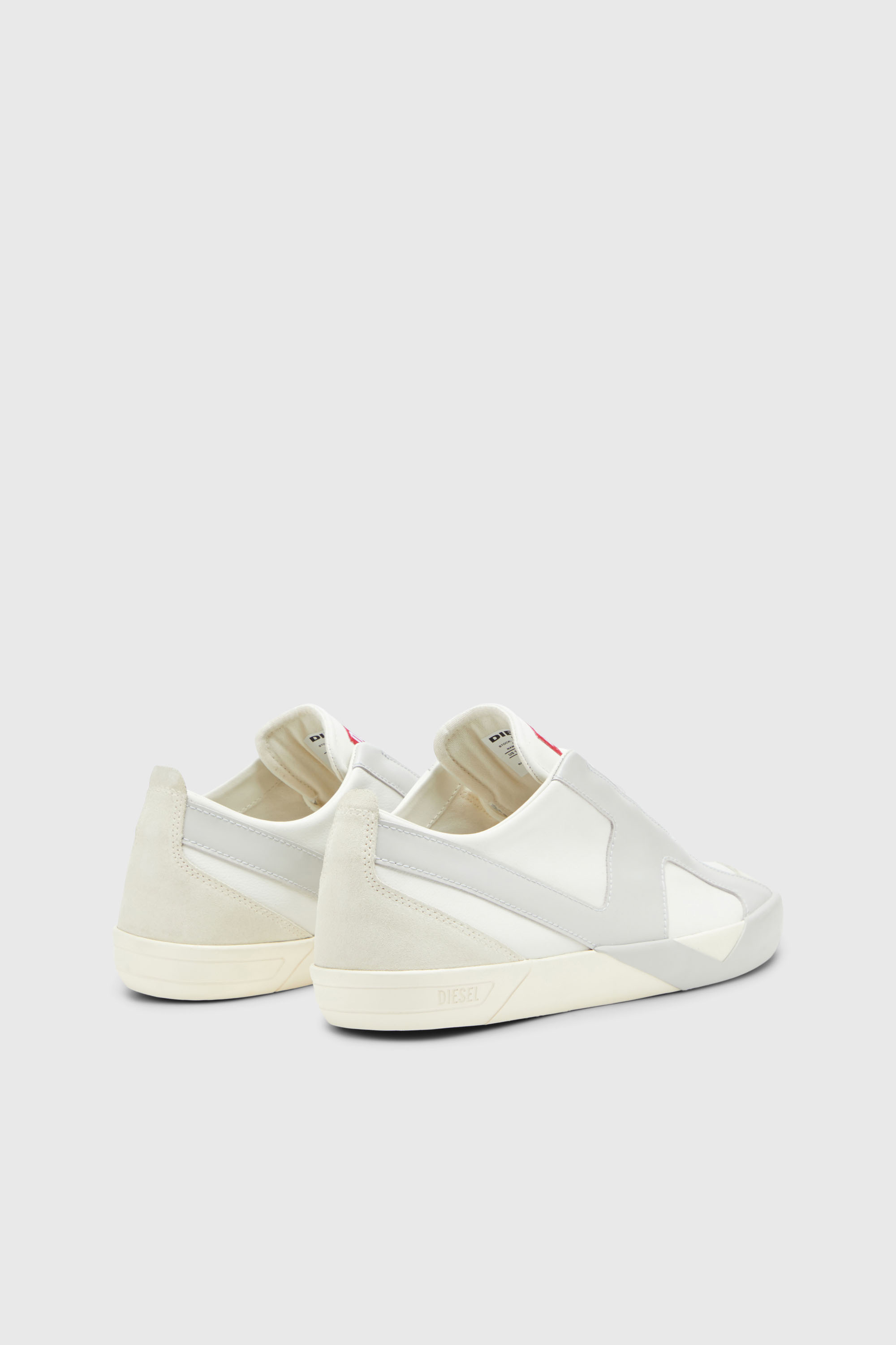 Diesel - S-SLANTE-D LOW, Herren S-Slante-D-Sneaker aus Wildleder und Leder mit D-Logo in Weiss/Grau - 3