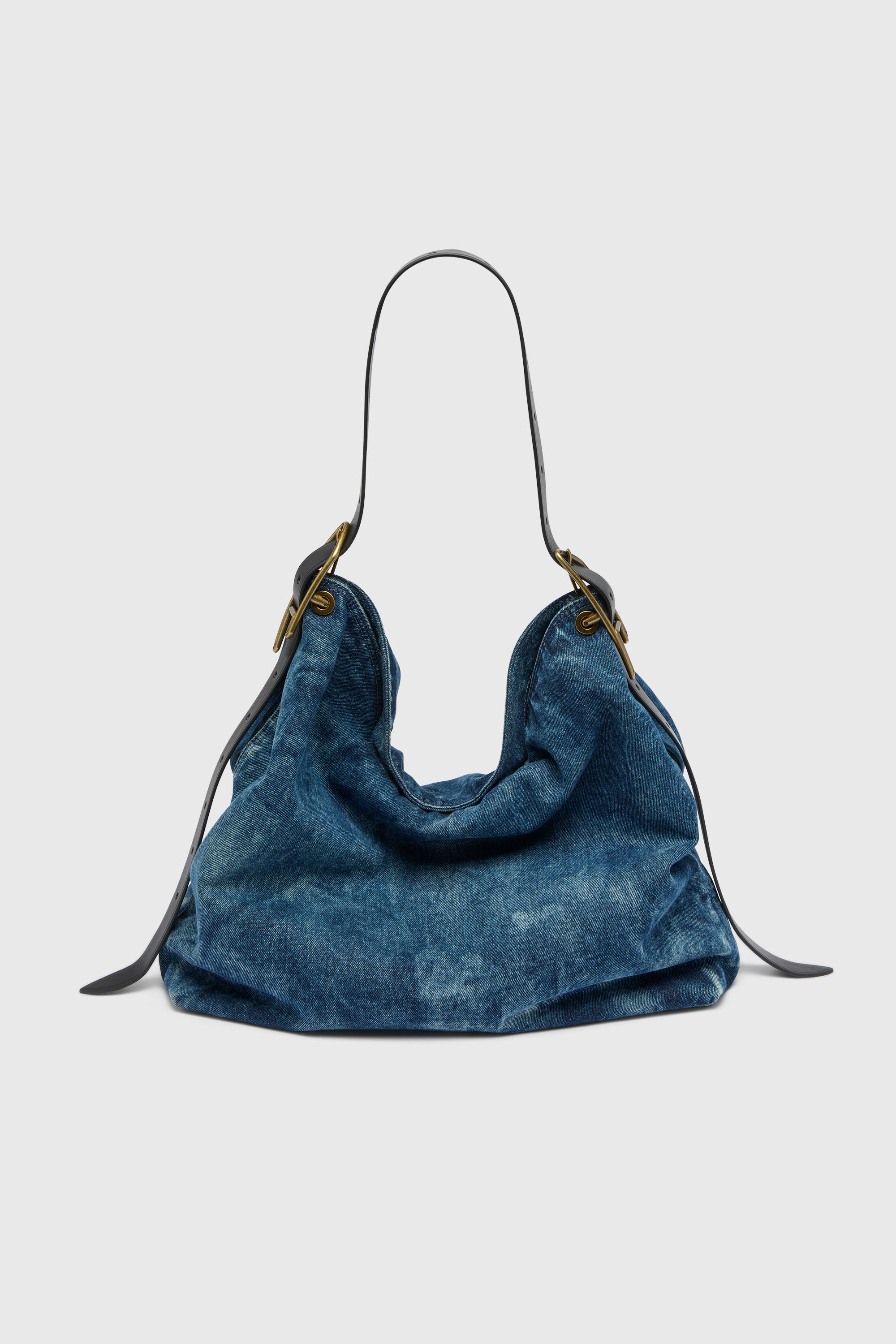 Diesel - D-LINE HOBO L, Damen D-Line-Denim Hobo-Tasche in Mittelblau - 1