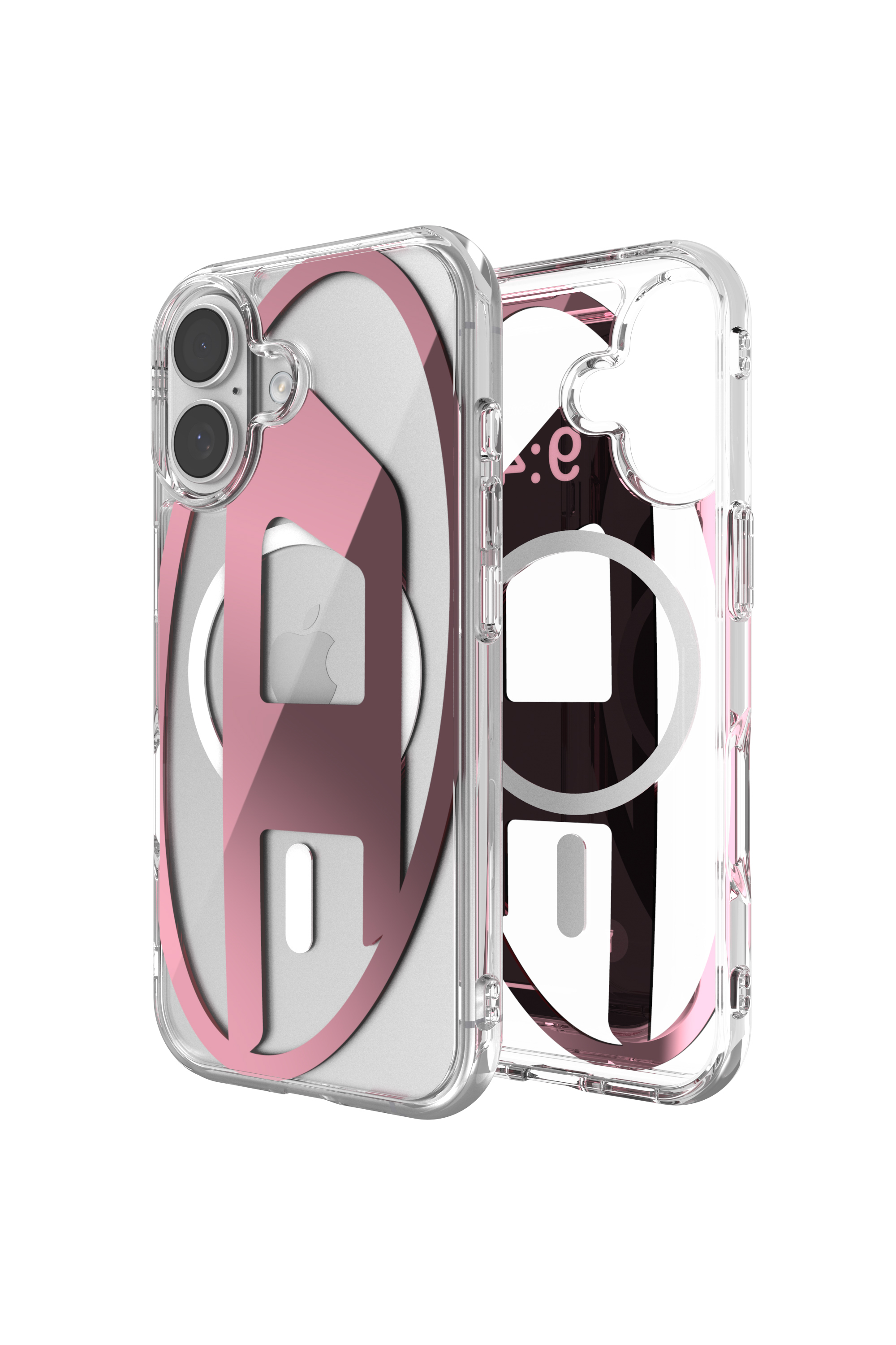Diesel - 60419 AOP CASE, Unisex Oval D Metallic-Hülle mit Magsafe für iPhone 17 in Rosa - 1