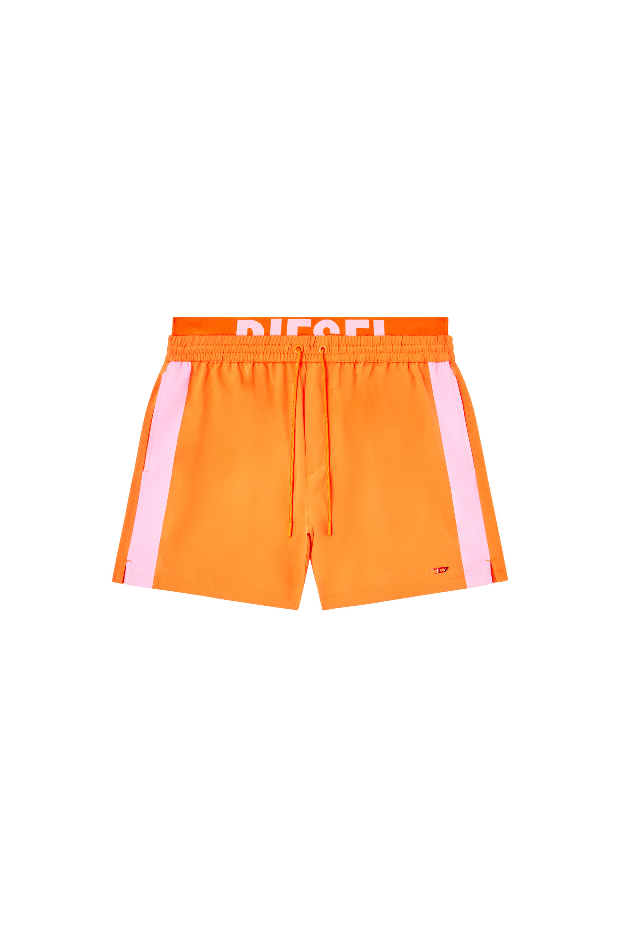 Diesel - VISPER-41-D-POP, Herren Mittellange Badeshorts mit Hybrid-Bund in Orange/Rosa - 4
