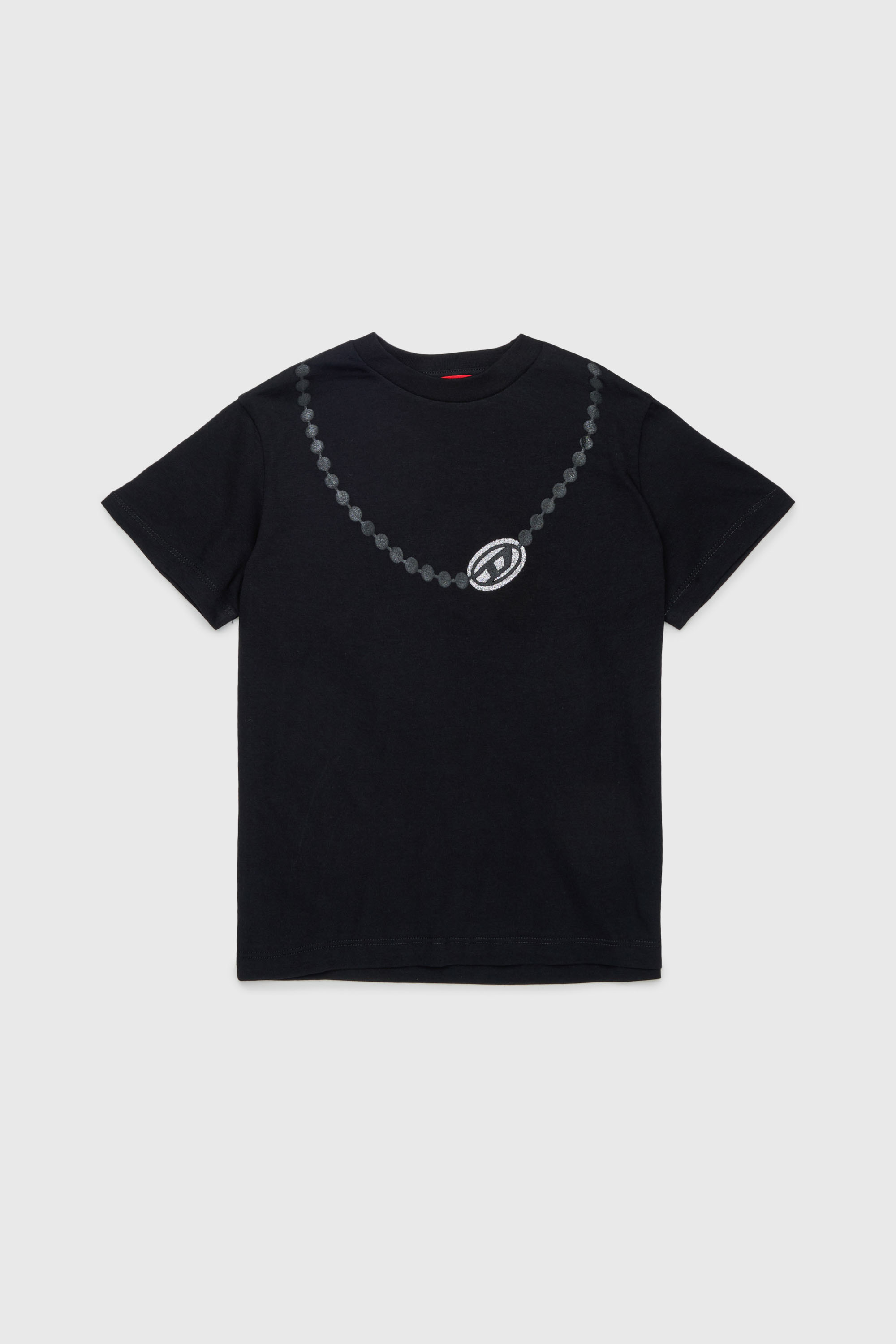 Diesel - TICLA, Damen Baumwoll-T-Shirt mit Ketten-Print in Schwarz - 1