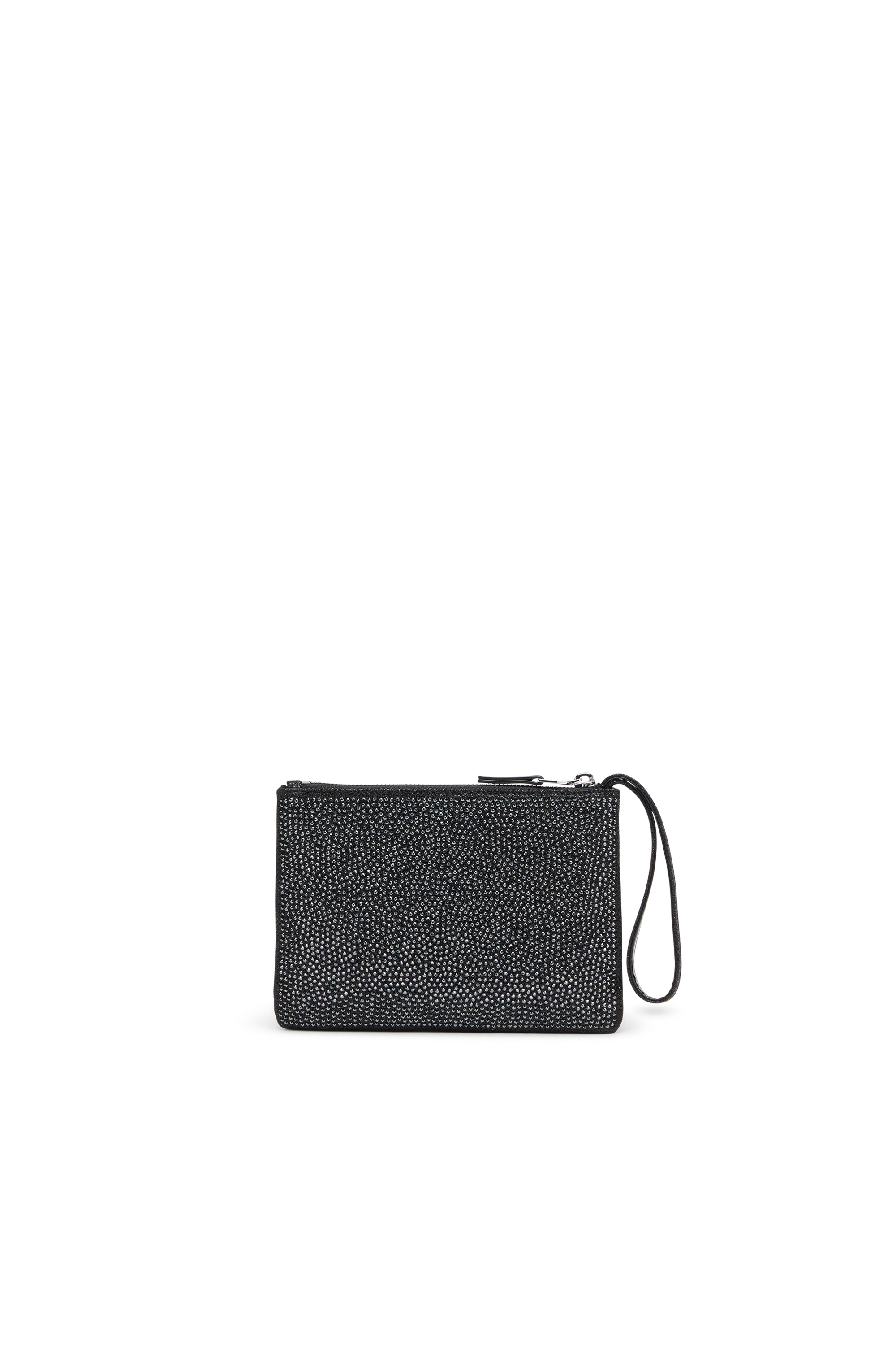 Diesel - PLAY POUCH II, Damen Beutel aus Kristall-Lurexstoff in Schwarz/Grau - 2