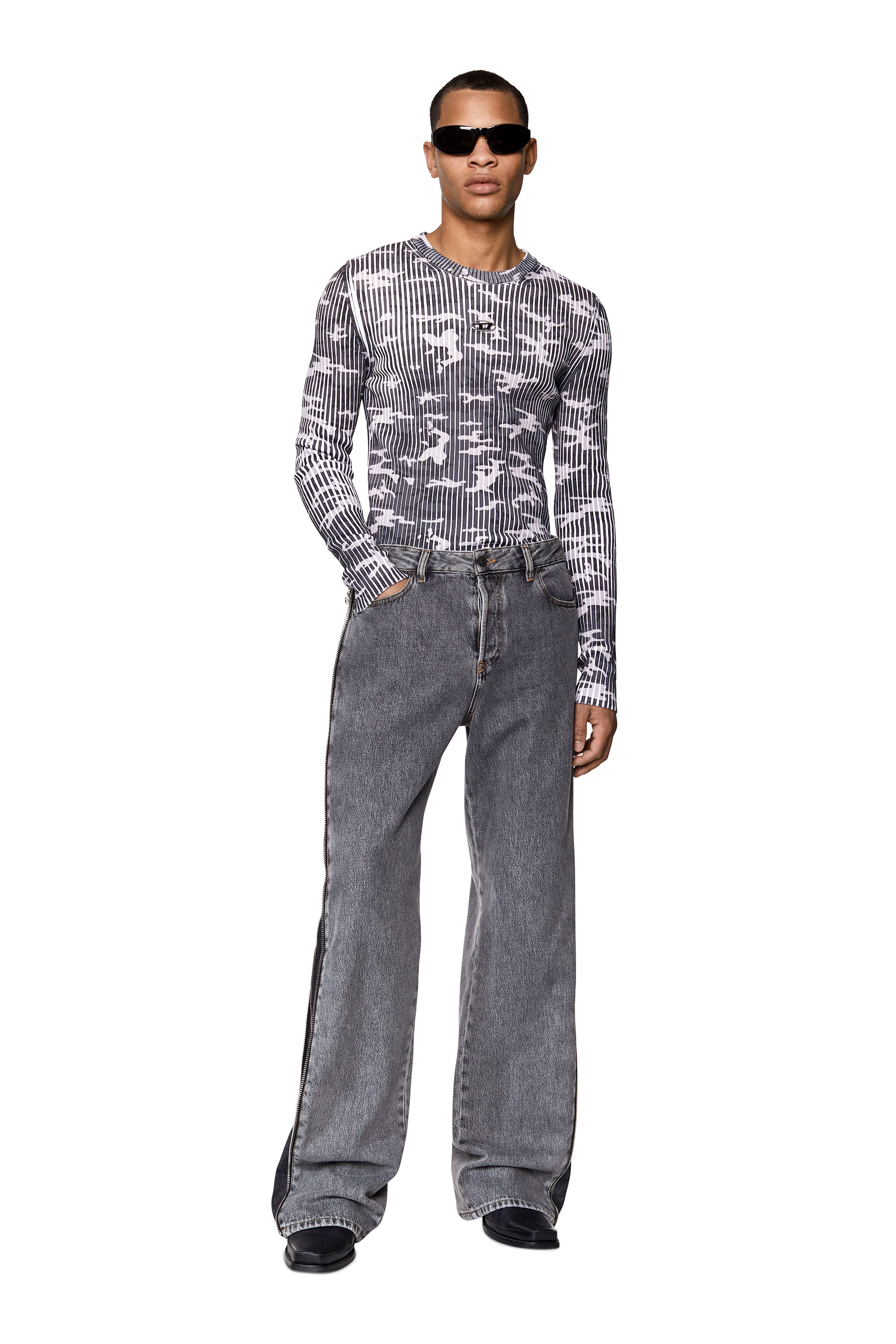 1955 D-Rekiv 09D18 Straight Jeans, Schwarz/Dunkelgrau Diesel - 1955 D-Rekiv 09D18 Straight Jeans, Schwarz/Dunkelgrau - Image 1