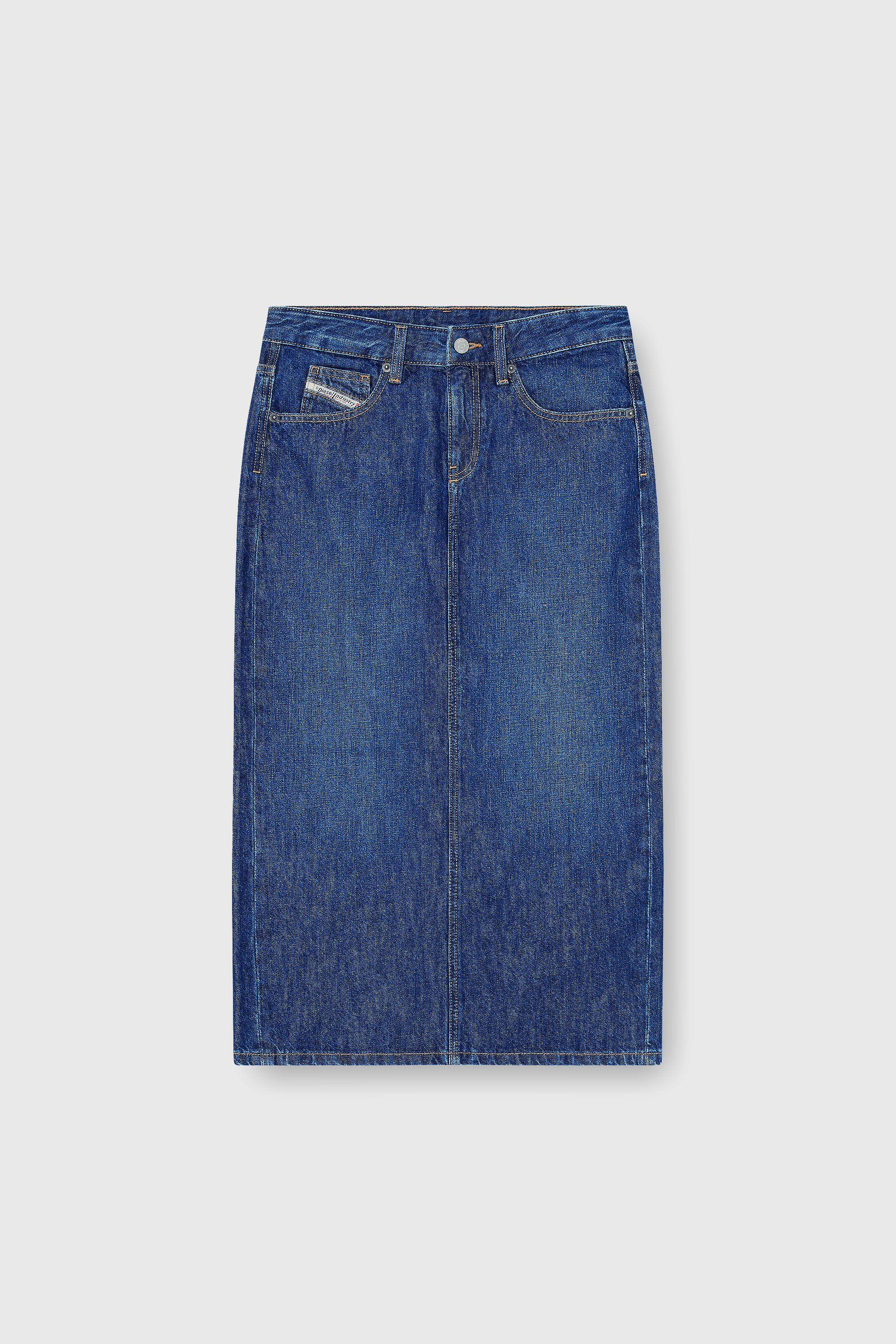 Diesel - DE-SKYE-D, Damen Denim-Midirock in Mittelblau - 2